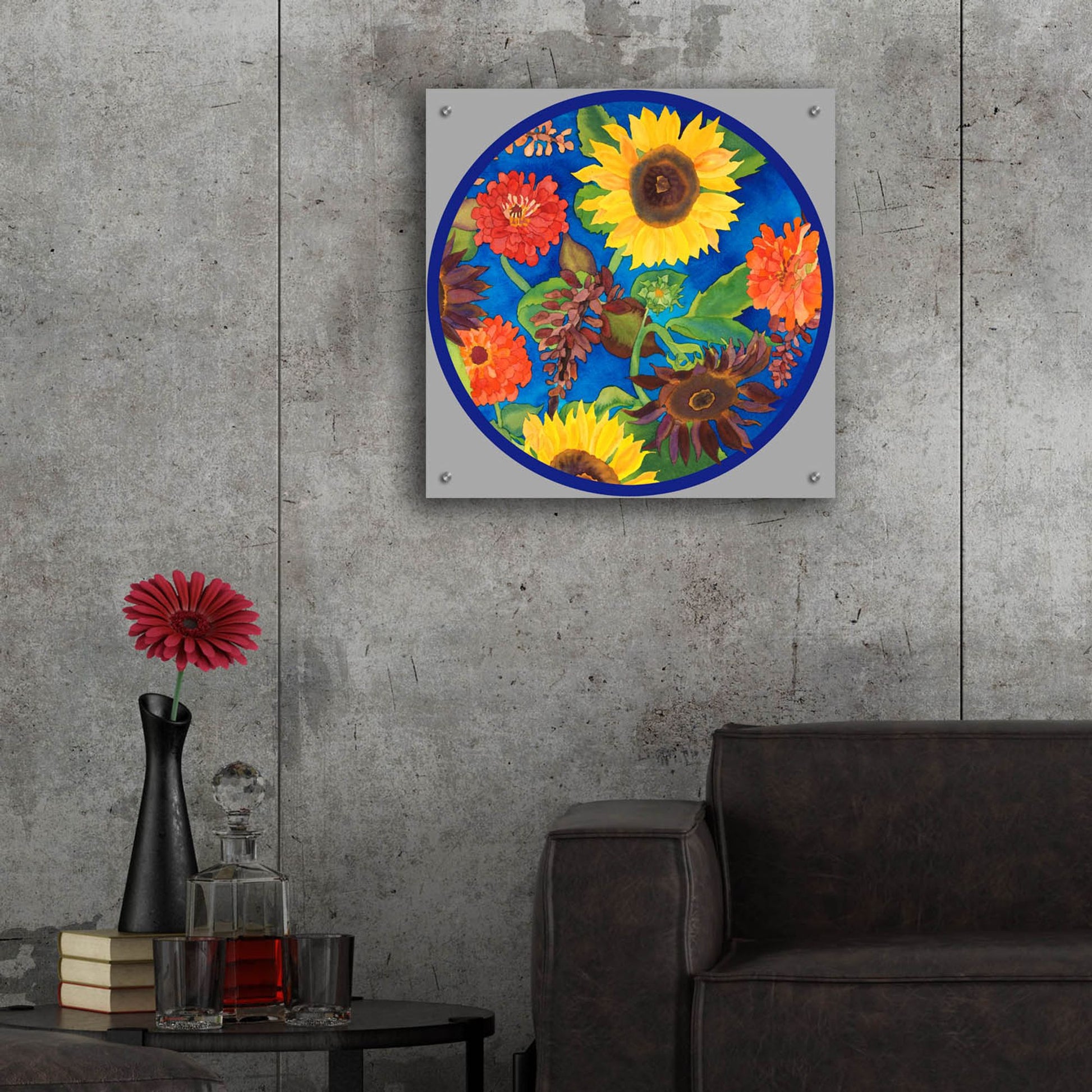 Epic Art 'Fall Change-Circle' by Carissa Luminess, Acrylic Glass Wall Art,24x24