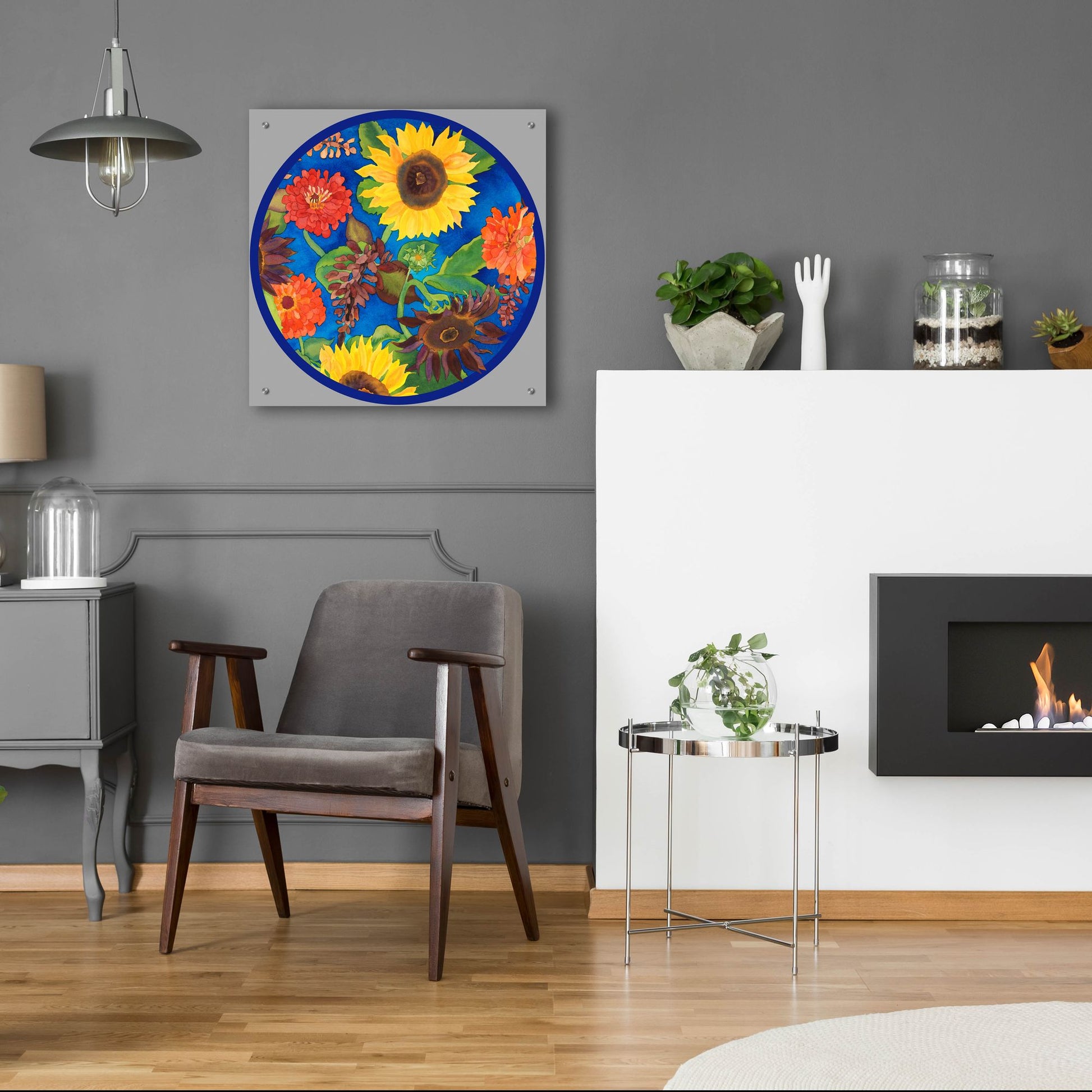 Epic Art 'Fall Change-Circle' by Carissa Luminess, Acrylic Glass Wall Art,24x24