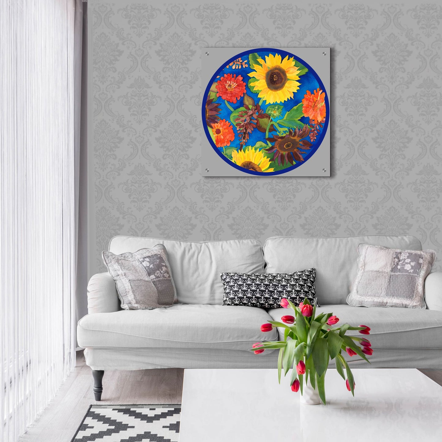 Epic Art 'Fall Change-Circle' by Carissa Luminess, Acrylic Glass Wall Art,24x24