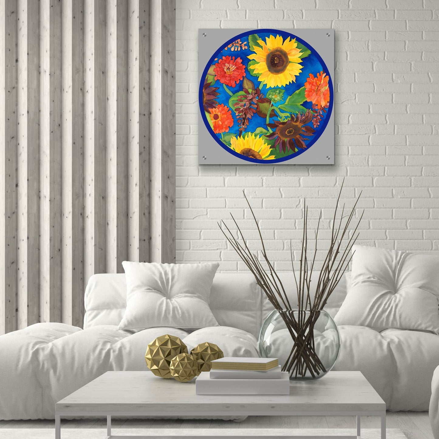 Epic Art 'Fall Change-Circle' by Carissa Luminess, Acrylic Glass Wall Art,24x24