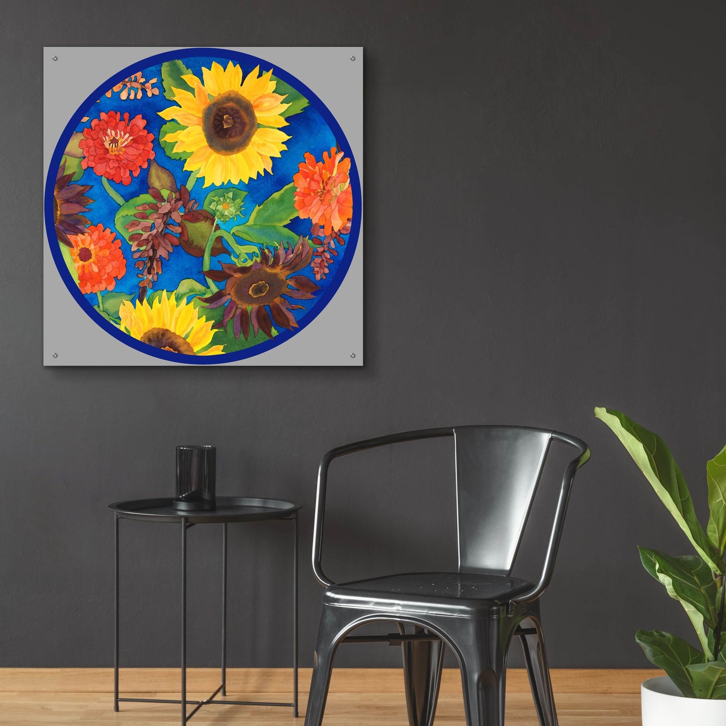 Epic Art 'Fall Change-Circle' by Carissa Luminess, Acrylic Glass Wall Art,36x36