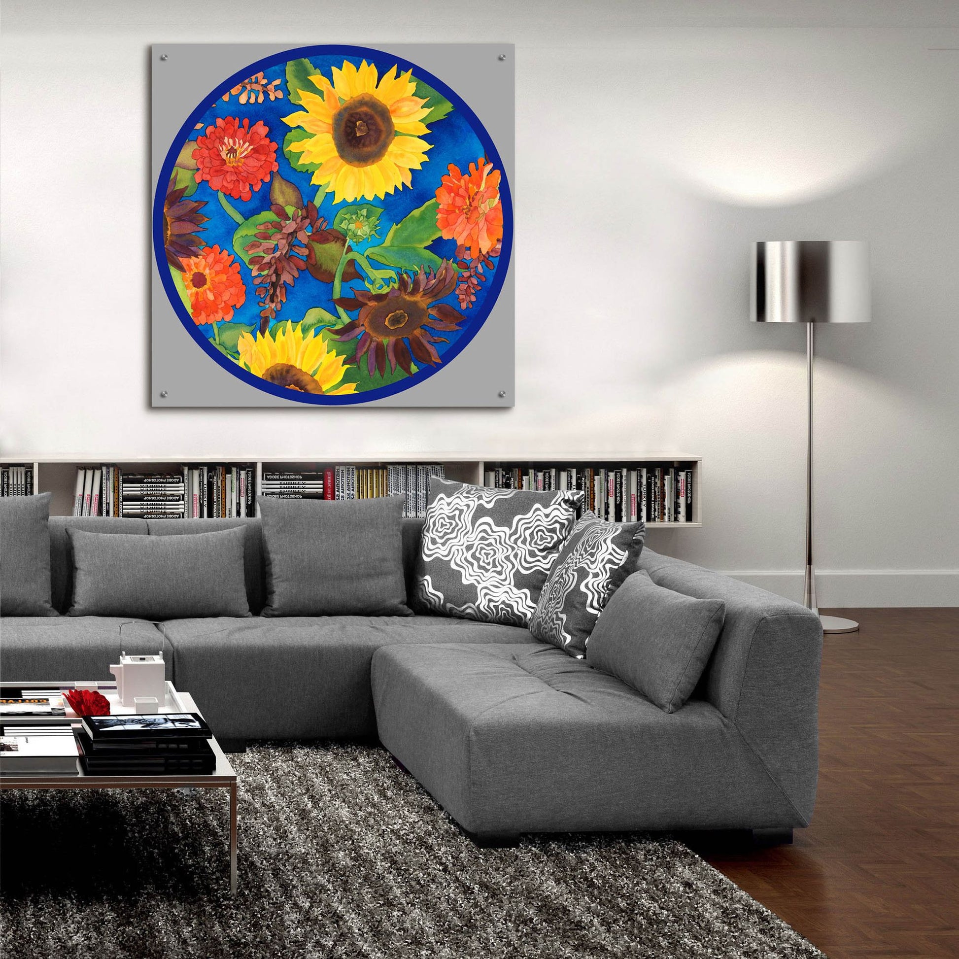 Epic Art 'Fall Change-Circle' by Carissa Luminess, Acrylic Glass Wall Art,36x36