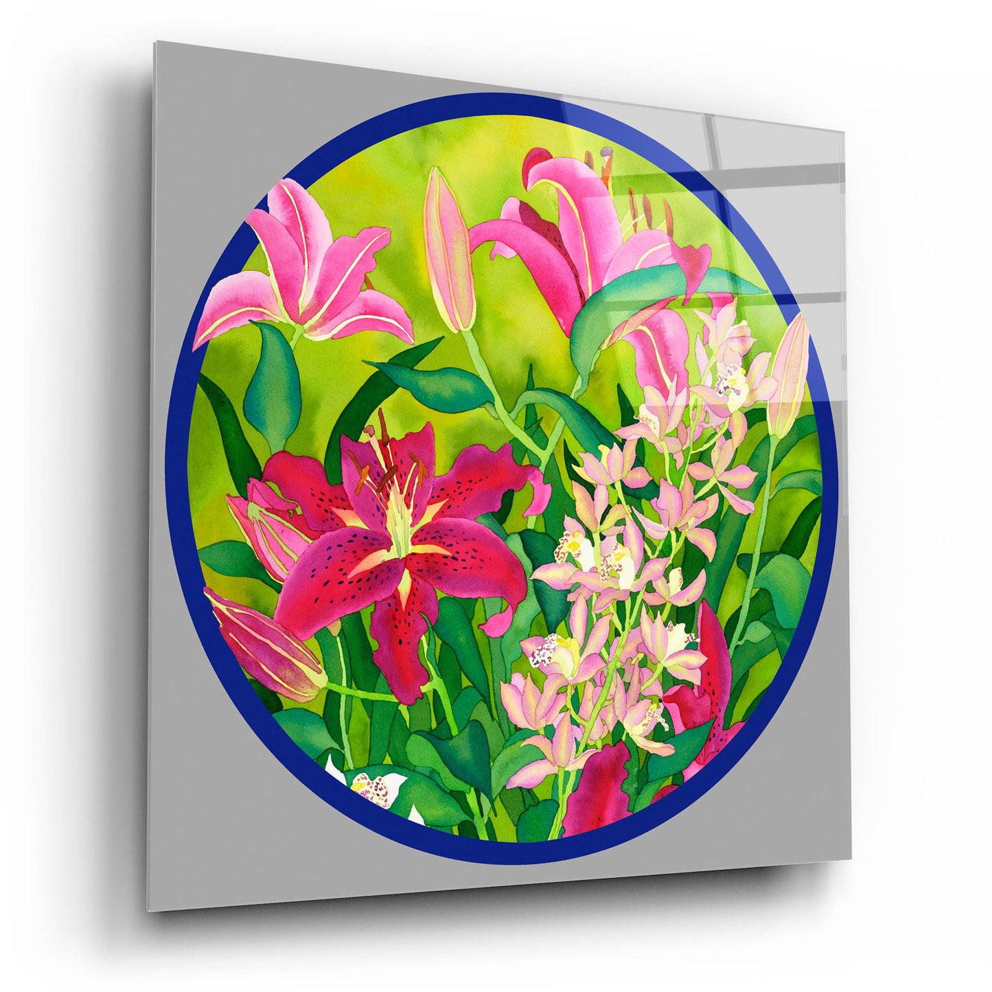 Epic Art 'Lilly Love-Circle' by Carissa Luminess, Acrylic Glass Wall Art,12x12