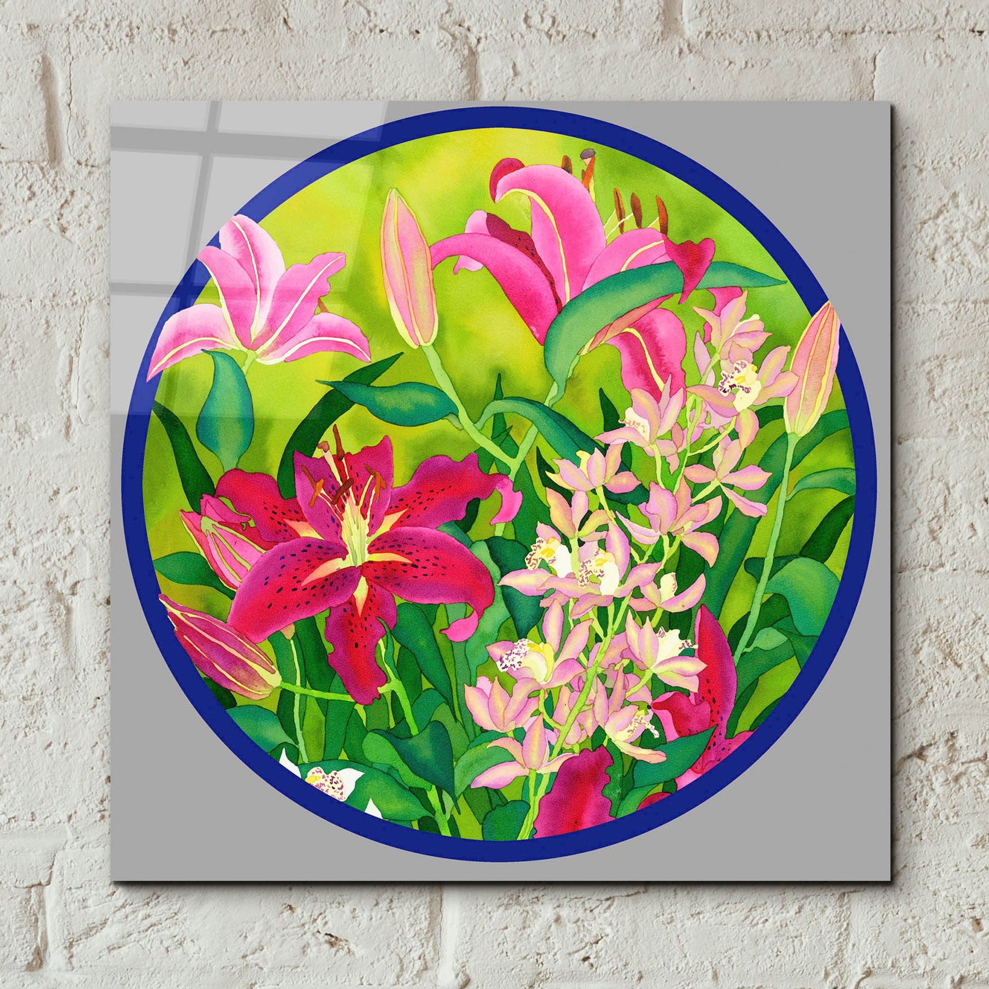 Epic Art 'Lilly Love-Circle' by Carissa Luminess, Acrylic Glass Wall Art,12x12