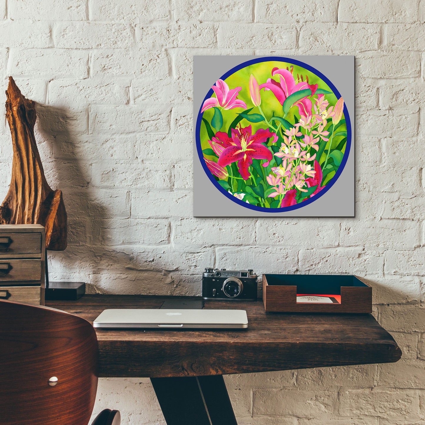 Epic Art 'Lilly Love-Circle' by Carissa Luminess, Acrylic Glass Wall Art,12x12