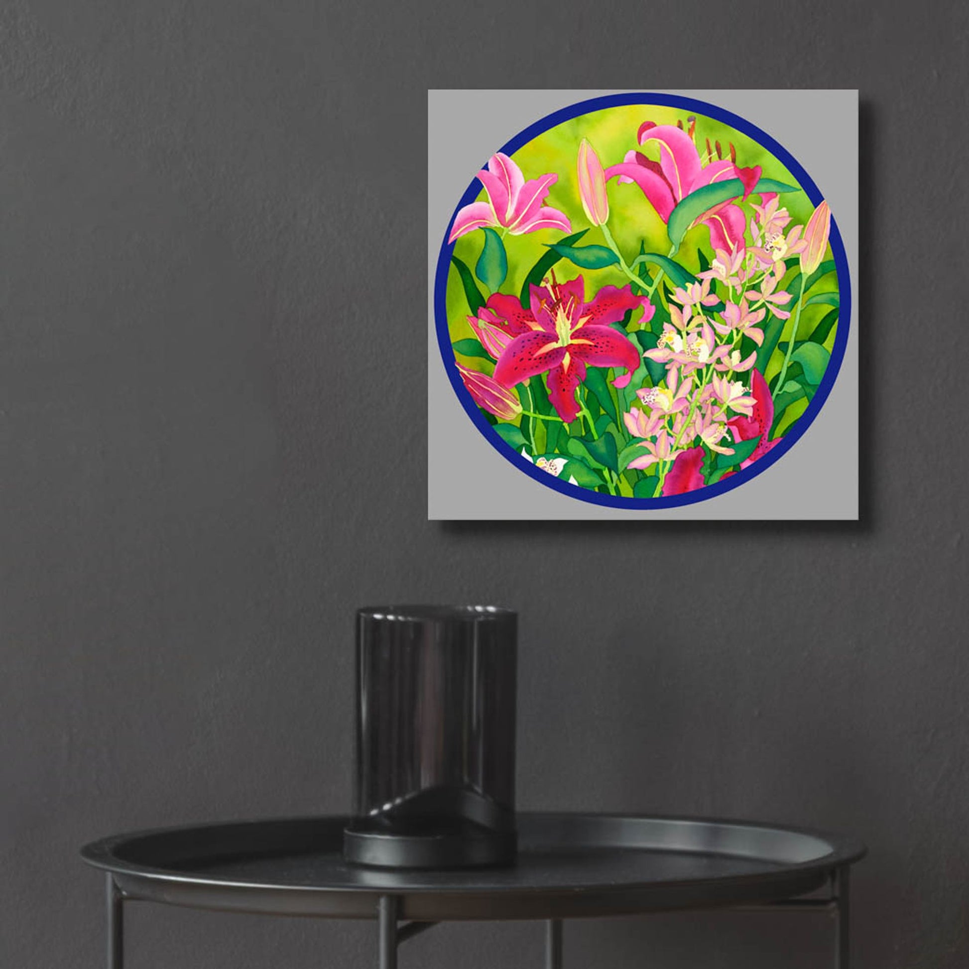 Epic Art 'Lilly Love-Circle' by Carissa Luminess, Acrylic Glass Wall Art,12x12