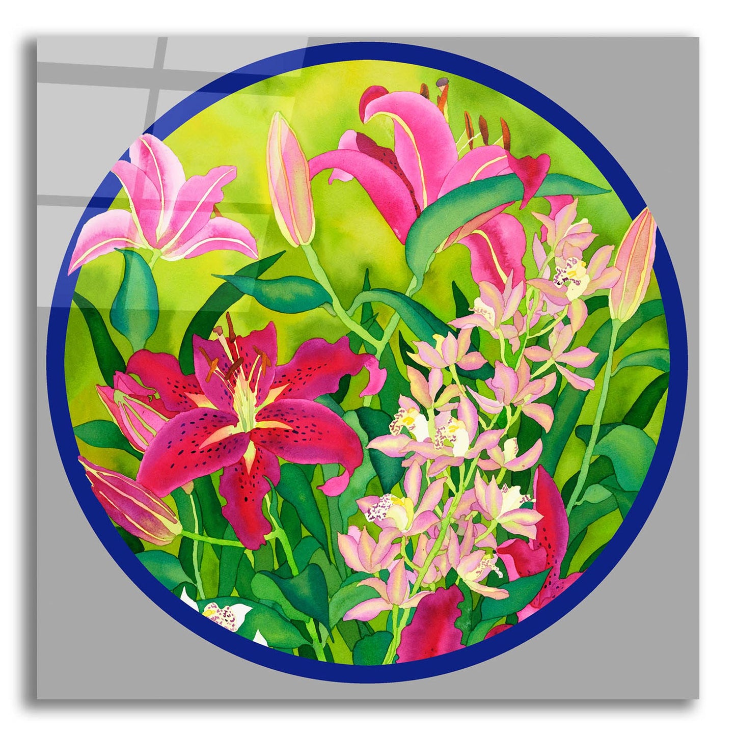 Epic Art 'Lilly Love-Circle' by Carissa Luminess, Acrylic Glass Wall Art,12x12