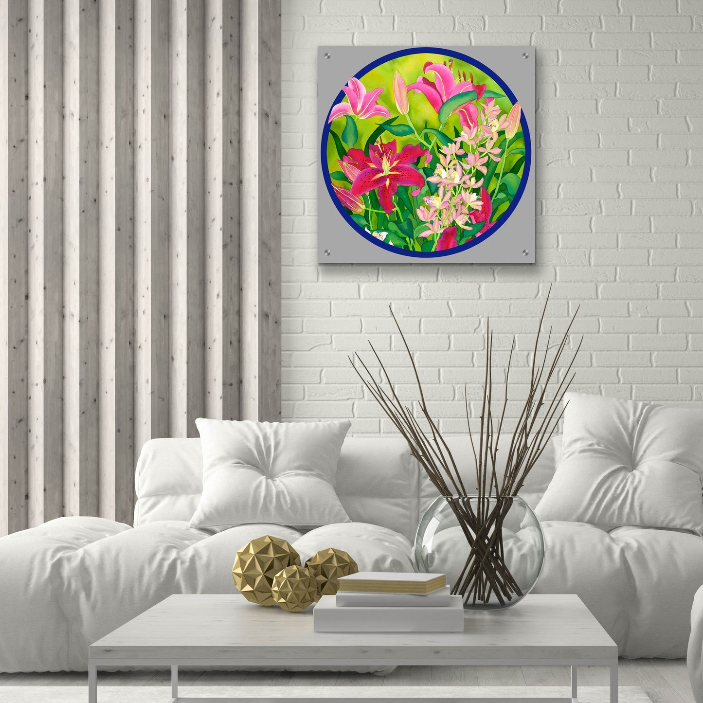 Epic Art 'Lilly Love-Circle' by Carissa Luminess, Acrylic Glass Wall Art,24x24