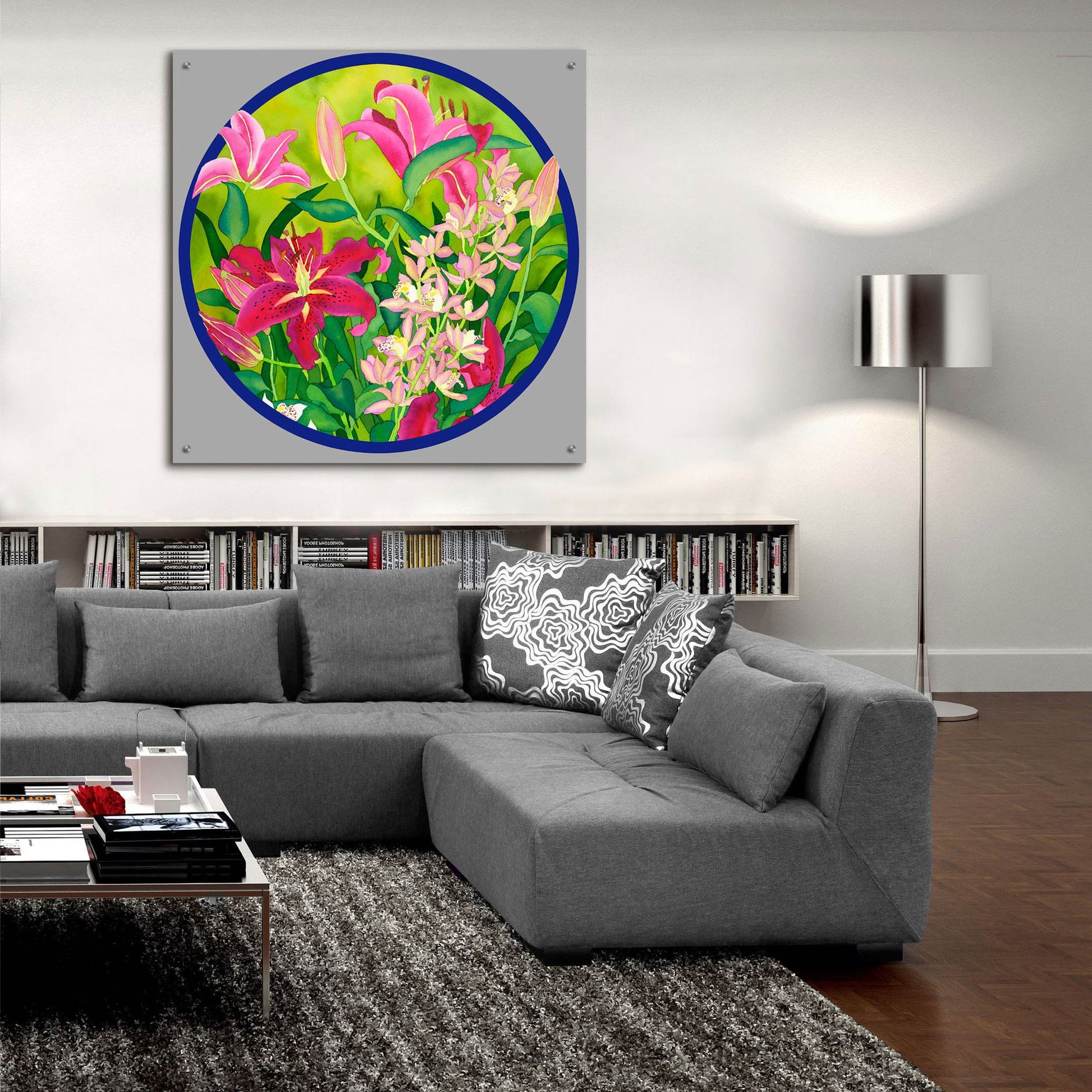 Epic Art 'Lilly Love-Circle' by Carissa Luminess, Acrylic Glass Wall Art,36x36