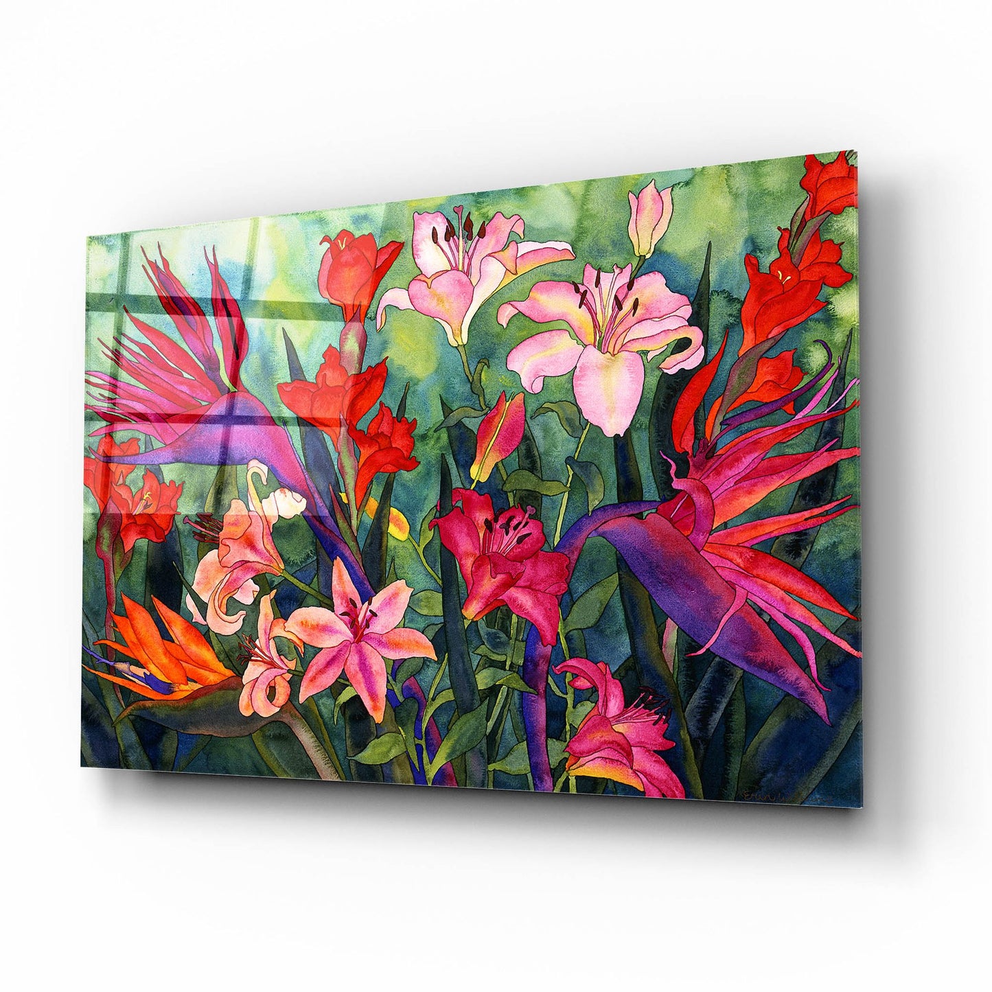 Epic Art 'Tropical Kiss' by Carissa Luminess, Acrylic Glass Wall Art,16x12