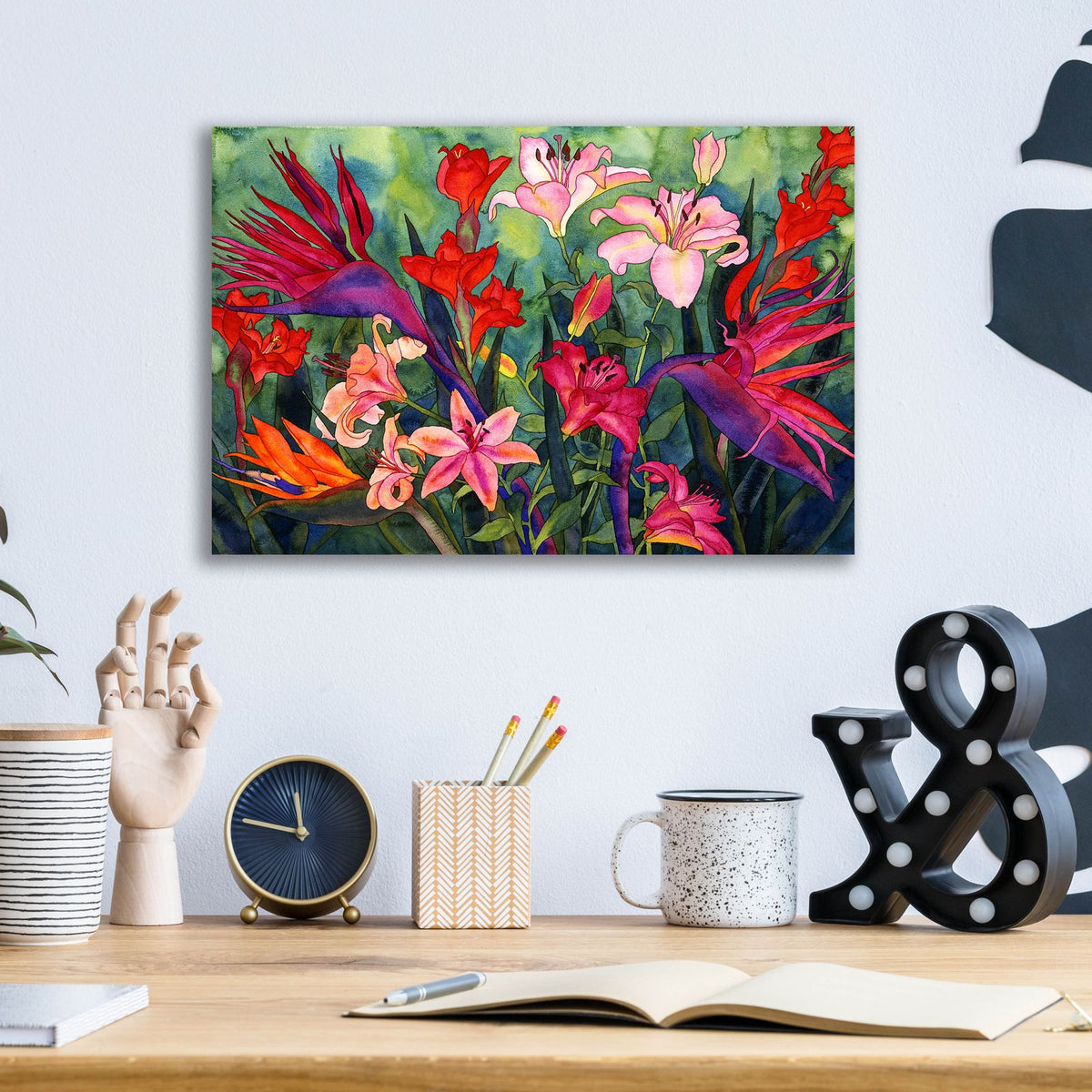 Tropical Kiss by Carissa Luminess - 16x12 acrylic wall art in a room
