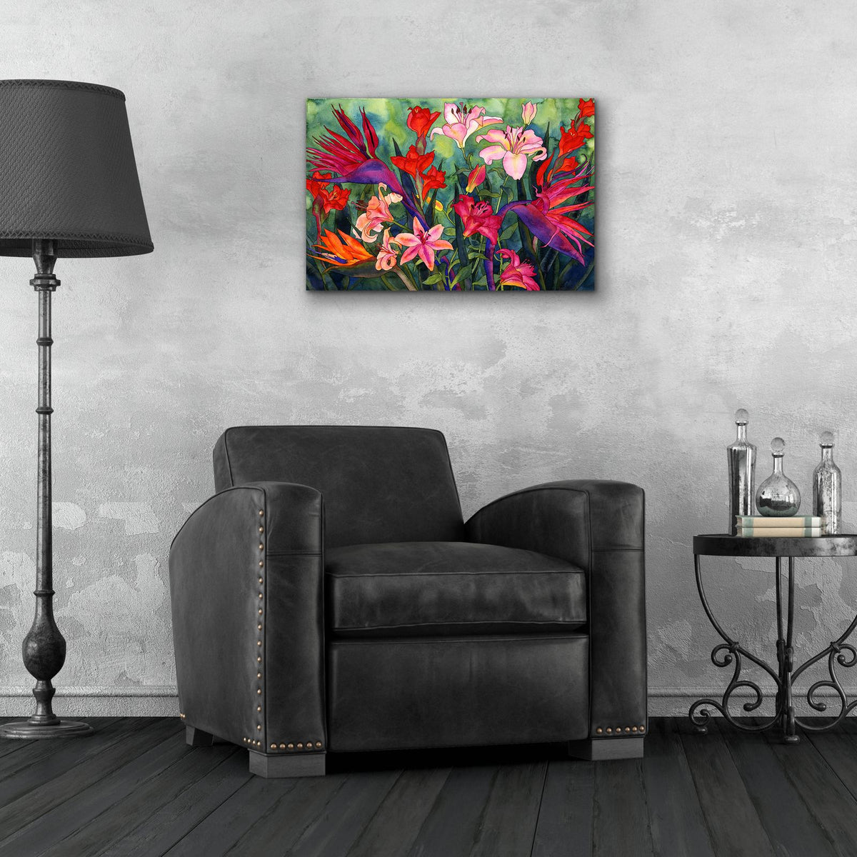 Tropical Kiss by Carissa Luminess - 24x16 acrylic wall art in a room