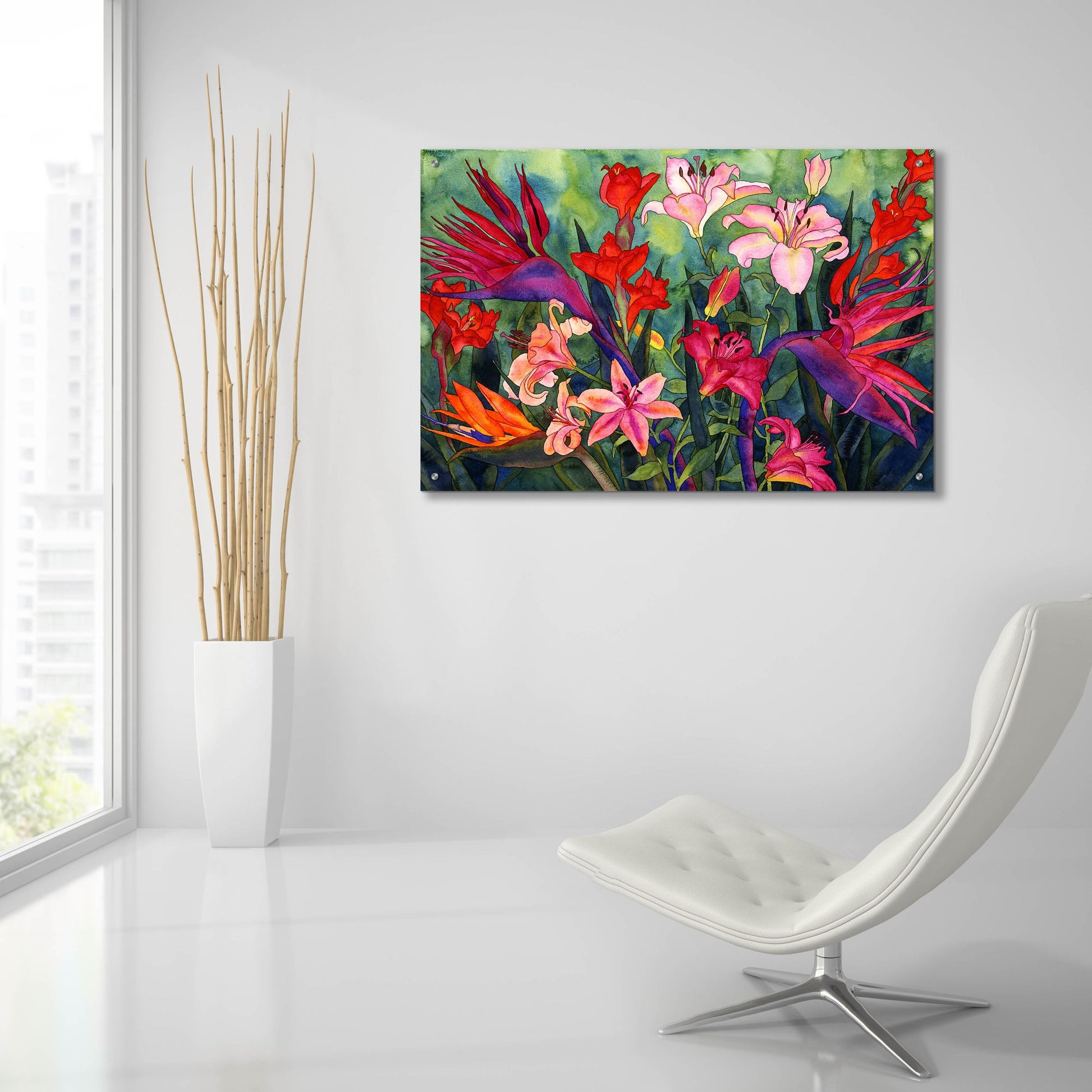 Epic Art 'Tropical Kiss' by Carissa Luminess, Acrylic Glass Wall Art,36x24