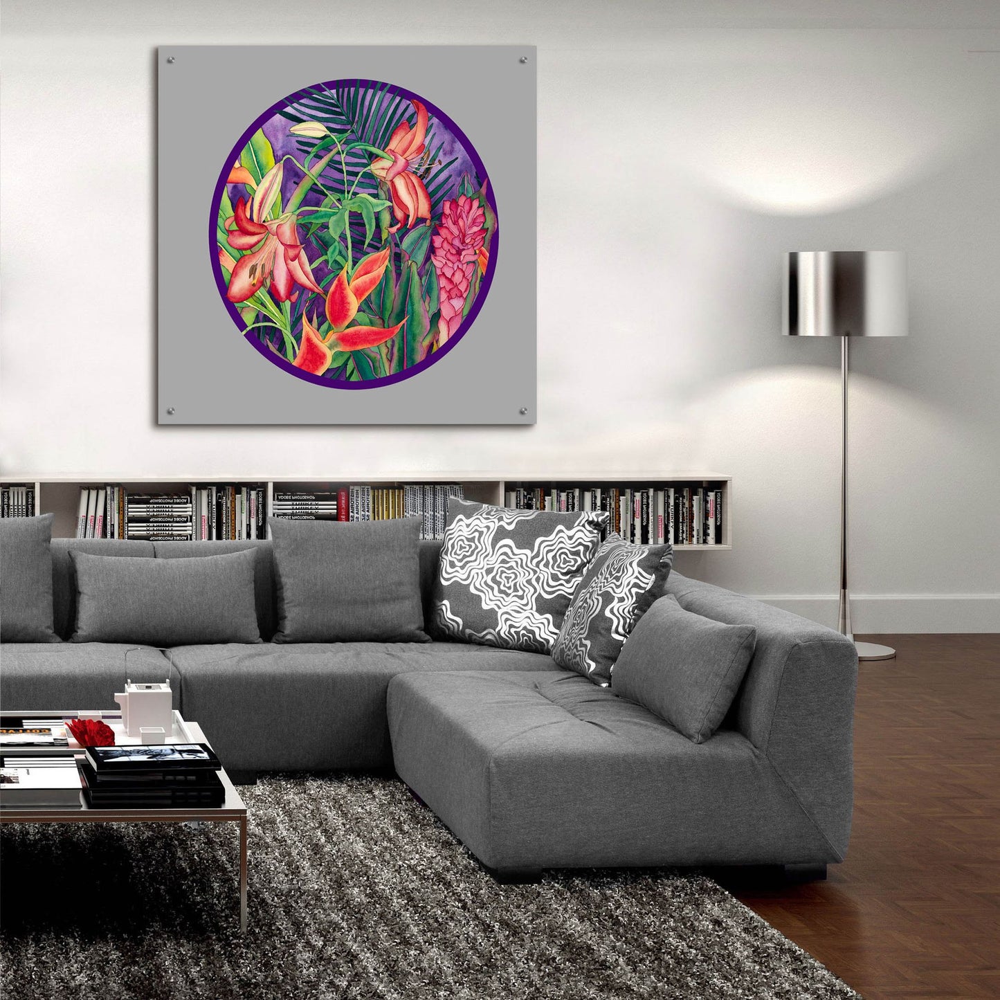 Epic Art 'Tropical Rain - Circle' by Carissa Luminess, Acrylic Glass Wall Art,36x36