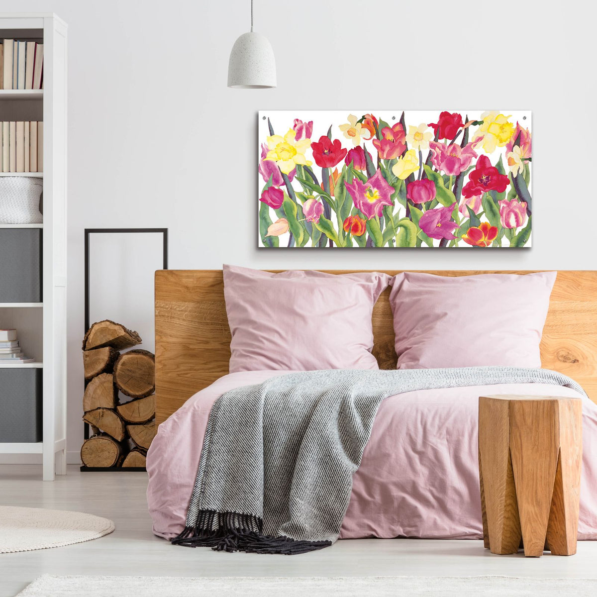 Tulips And Daffodils by Carissa Luminess - 48x24 acrylic wall art in a room