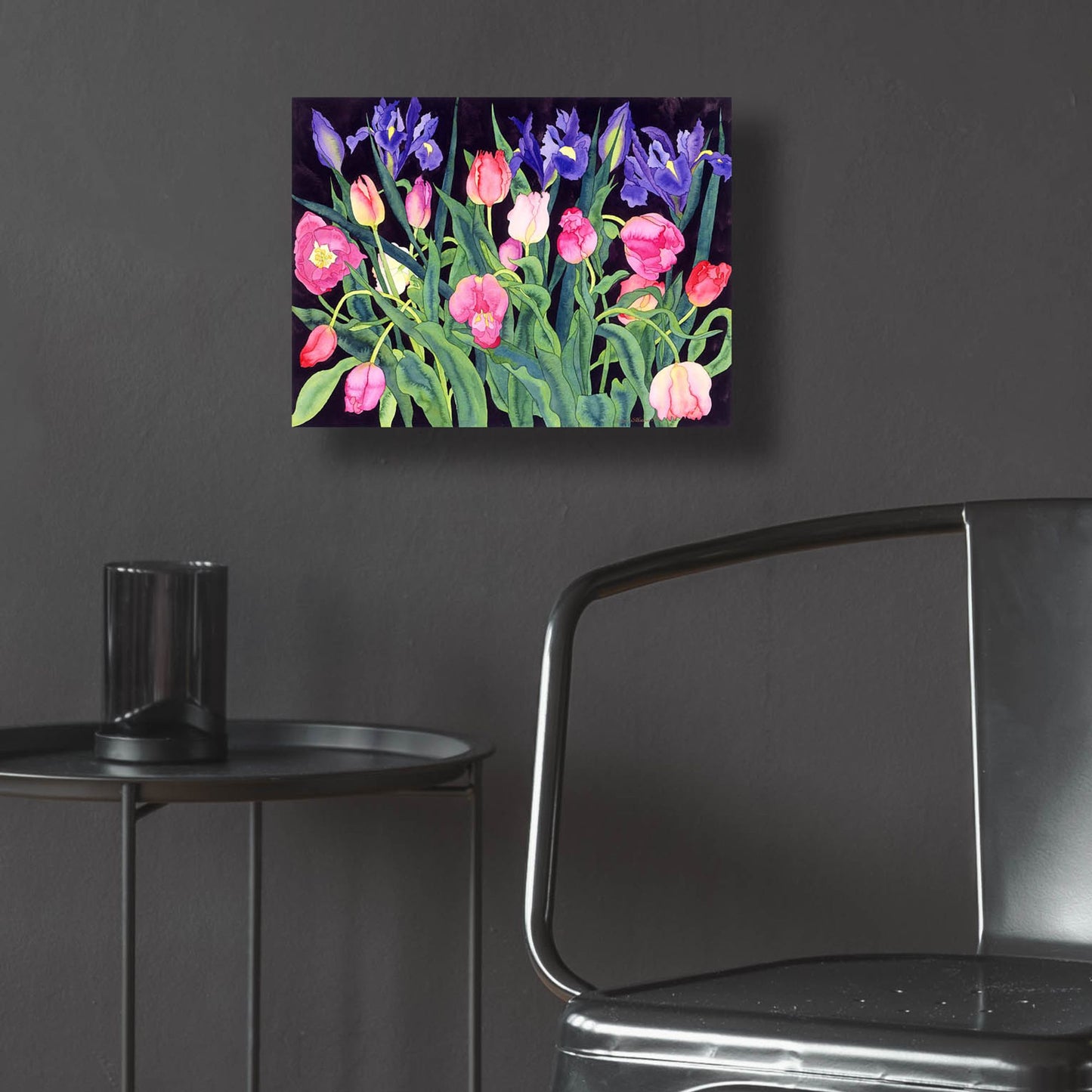 Epic Art 'Tulips And Irises' by Carissa Luminess, Acrylic Glass Wall Art,16x12