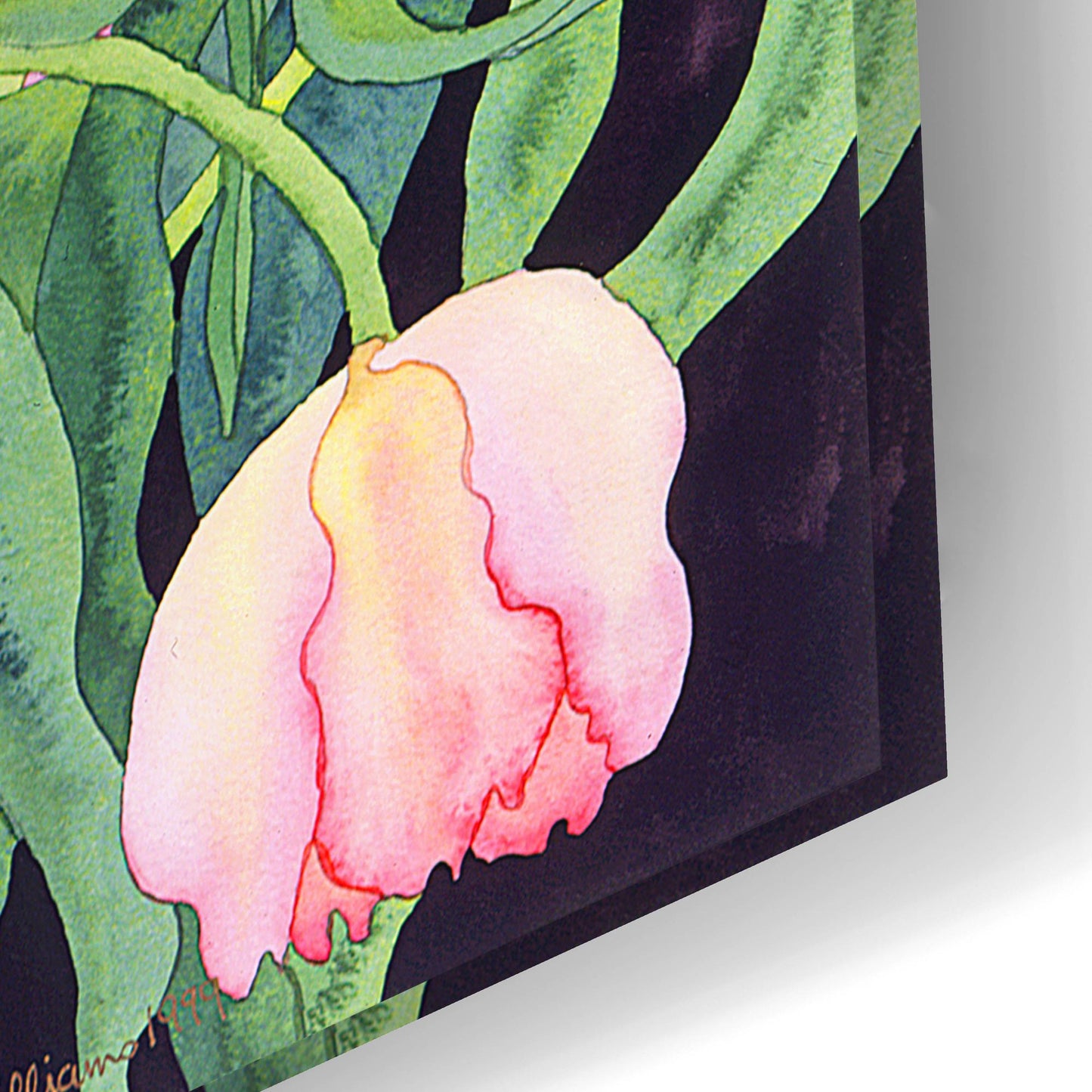 Epic Art 'Tulips And Irises' by Carissa Luminess, Acrylic Glass Wall Art,24x16