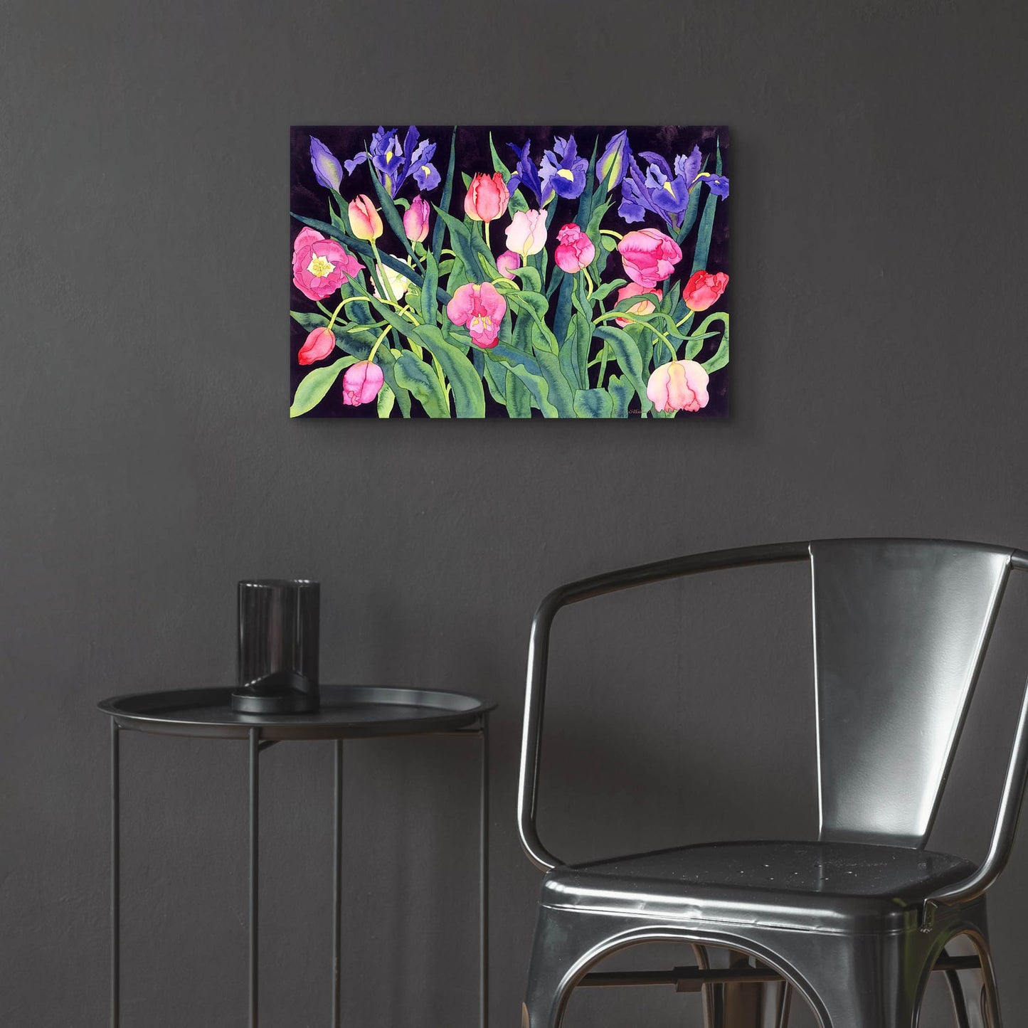 Epic Art 'Tulips And Irises' by Carissa Luminess, Acrylic Glass Wall Art,24x16