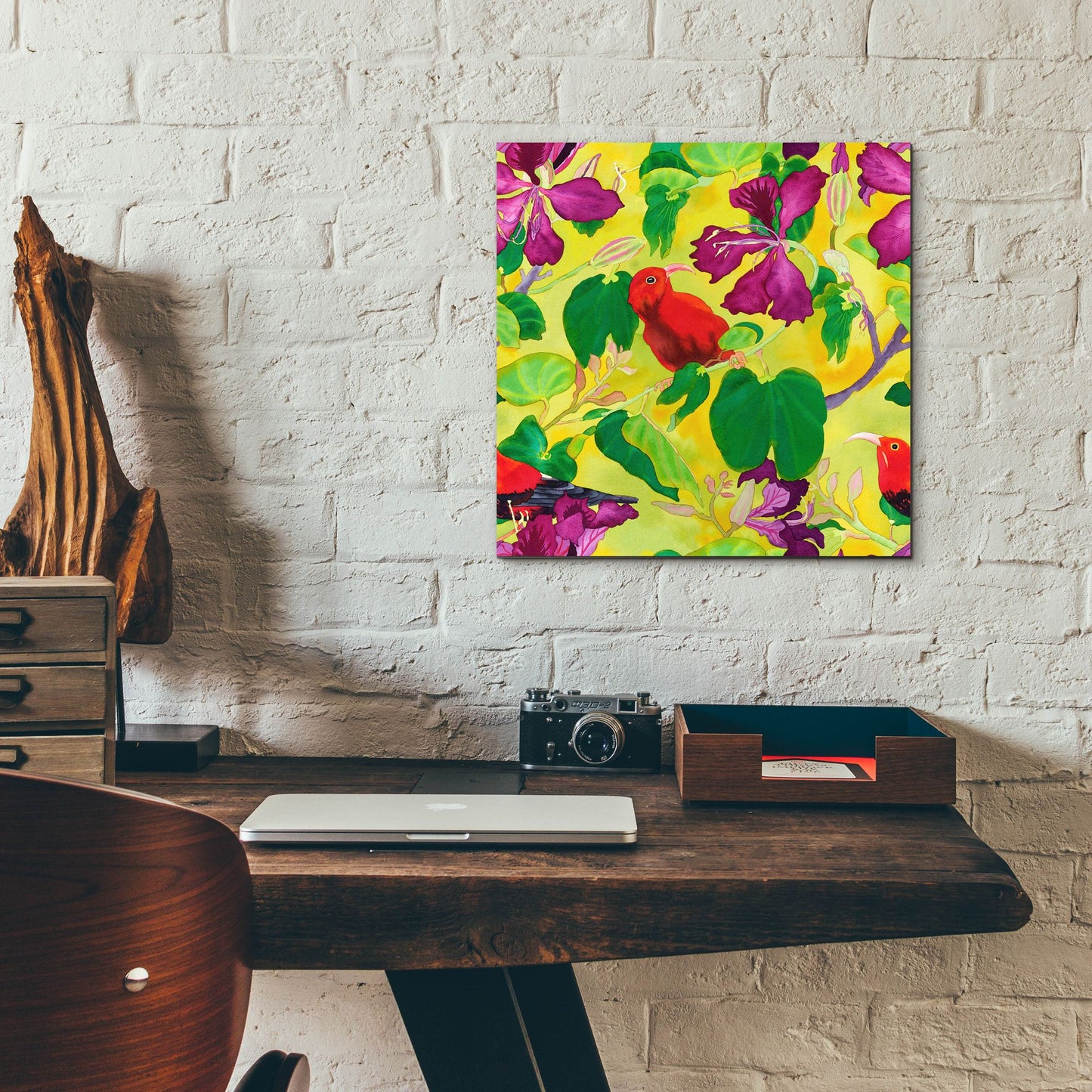 Epic Art 'Liwis in Orchid Tree - Repeat Pattern' by Carissa Luminess, Acrylic Glass Wall Art,12x12