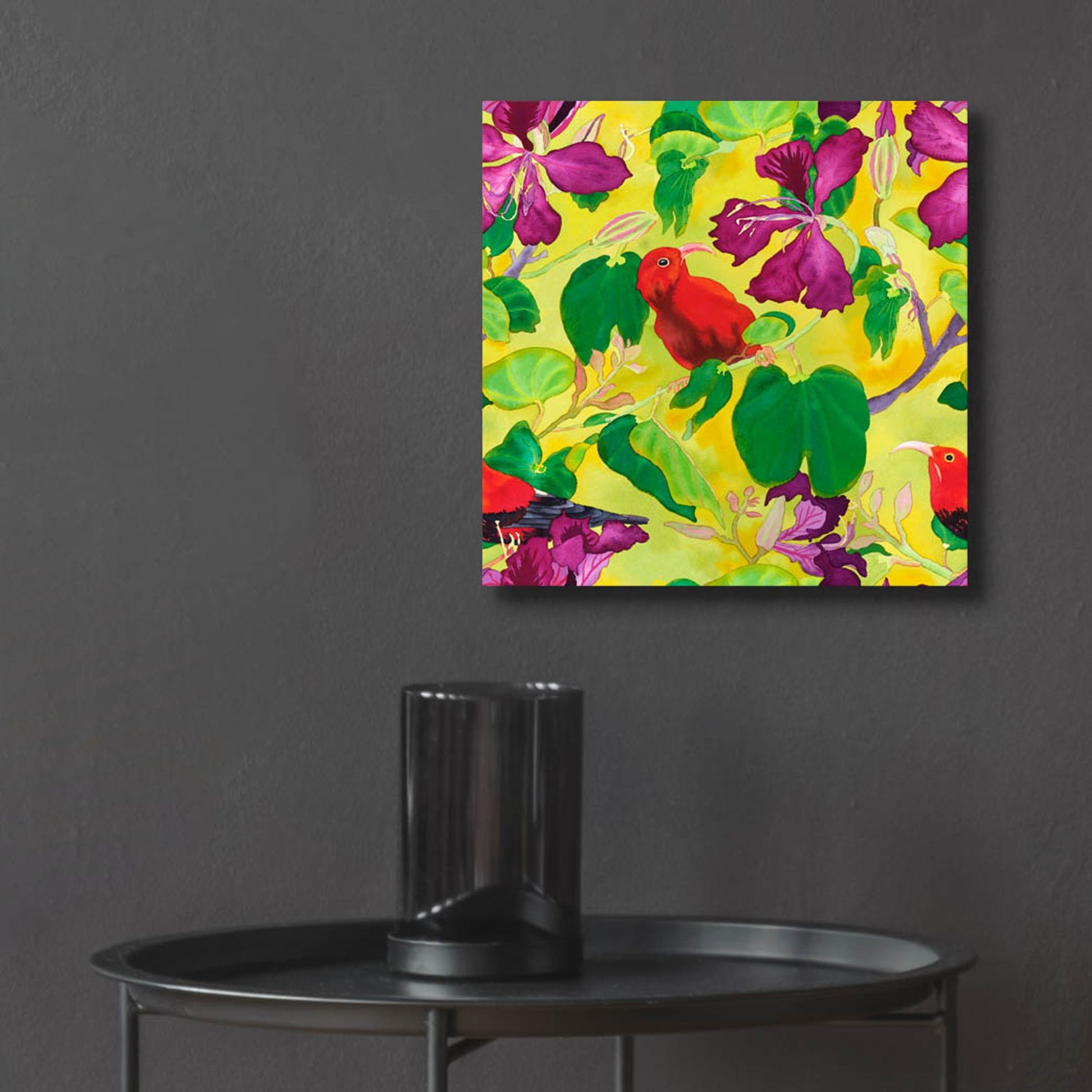 Epic Art 'Liwis in Orchid Tree - Repeat Pattern' by Carissa Luminess, Acrylic Glass Wall Art,12x12