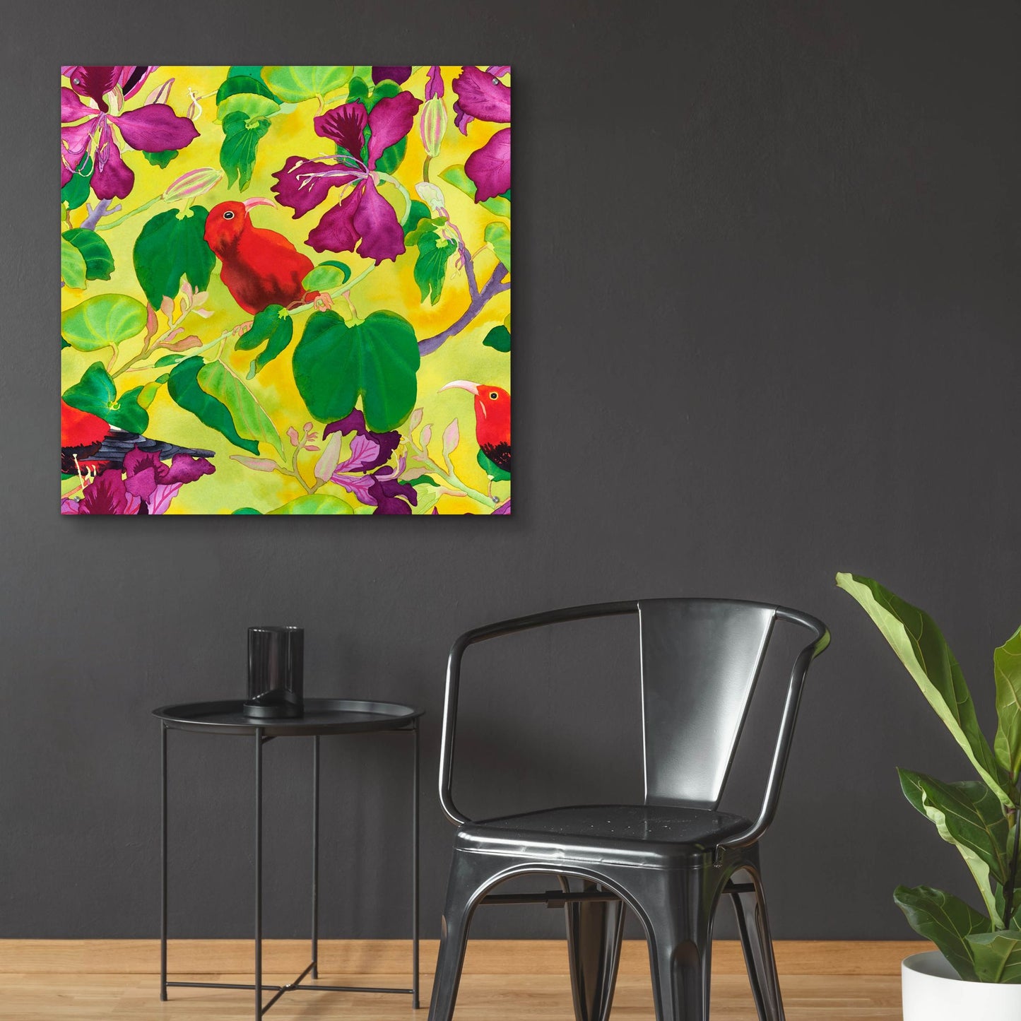 Epic Art 'Liwis in Orchid Tree - Repeat Pattern' by Carissa Luminess, Acrylic Glass Wall Art,36x36