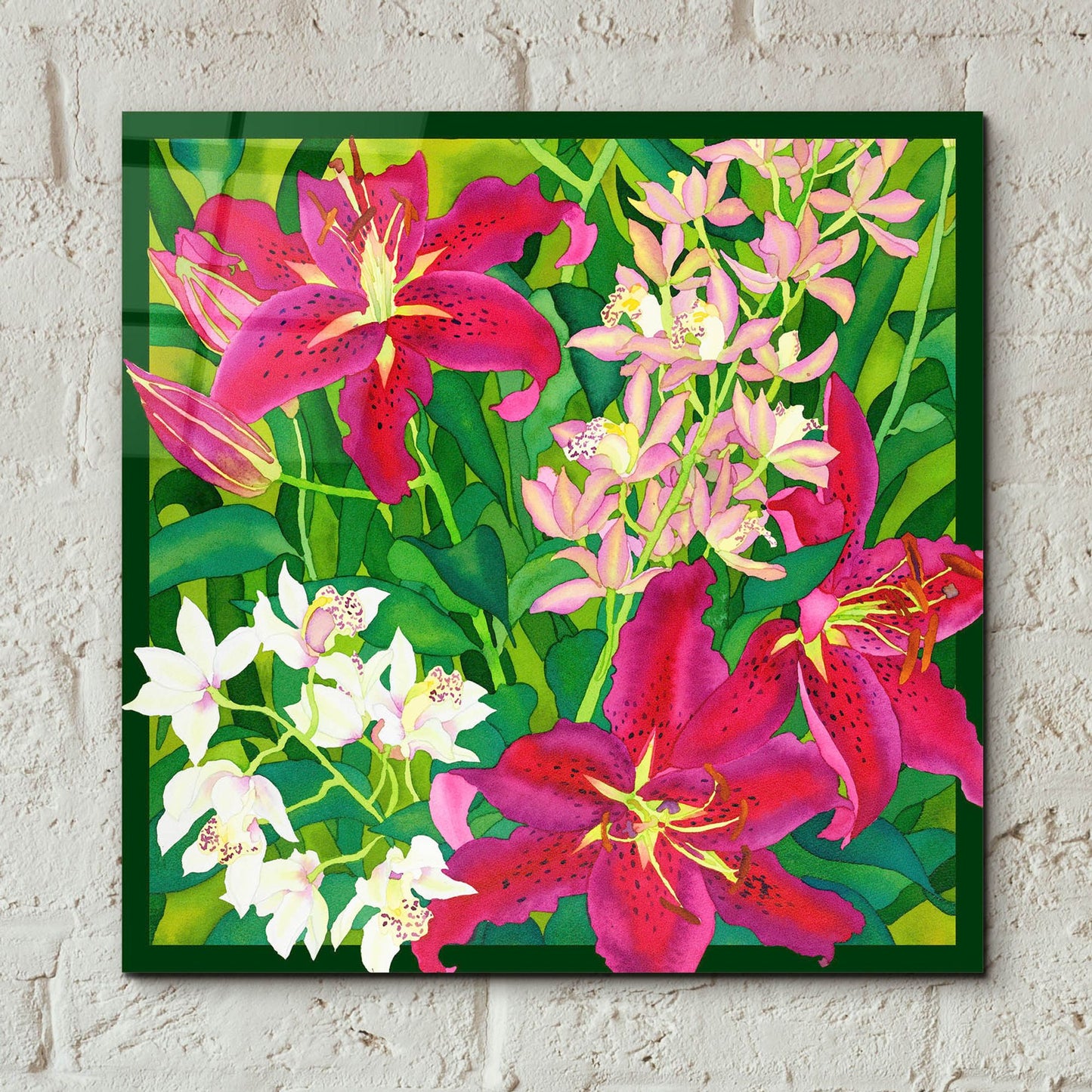 Epic Art 'Lilly Love - Square' by Carissa Luminess, Acrylic Glass Wall Art,12x12