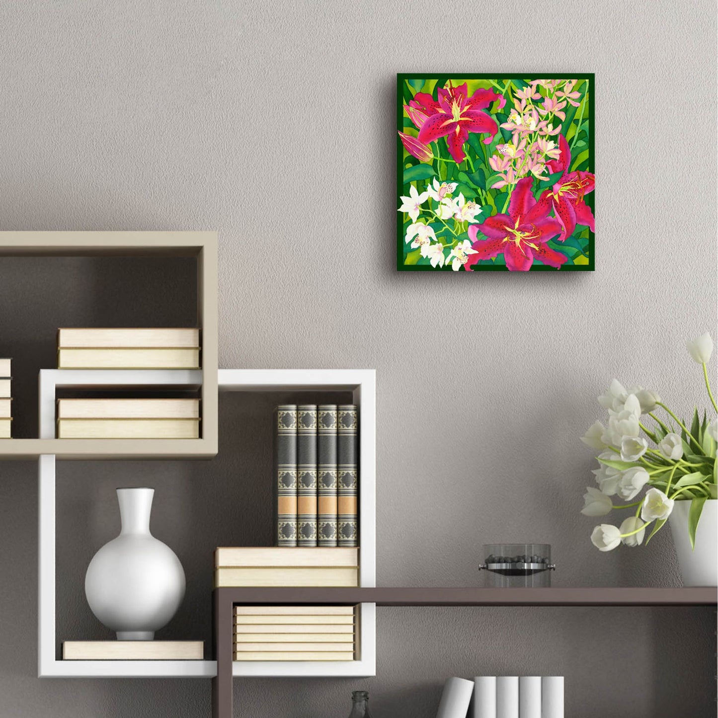 Epic Art 'Lilly Love - Square' by Carissa Luminess, Acrylic Glass Wall Art,12x12