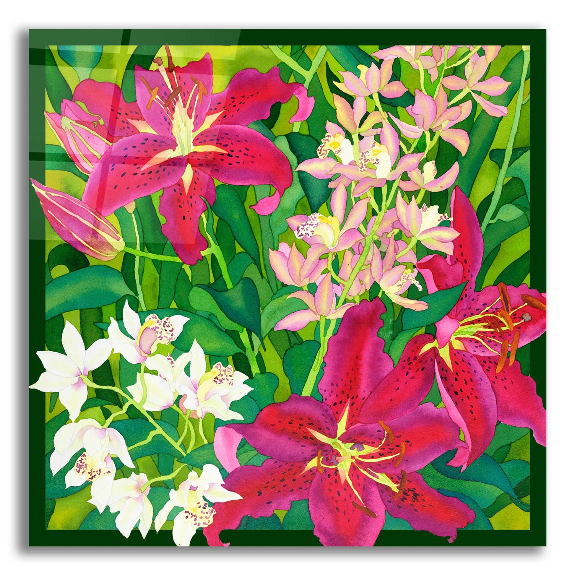 Epic Art 'Lilly Love - Square' by Carissa Luminess, Acrylic Glass Wall Art,12x12