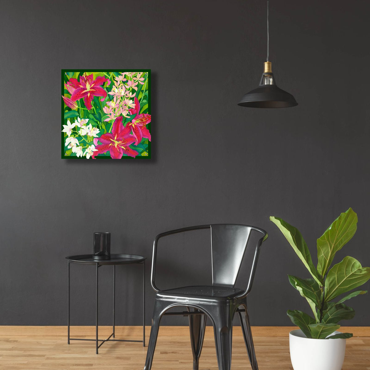 Lilly Love - Square by Carissa Luminess - 24x24 acrylic wall art in a room