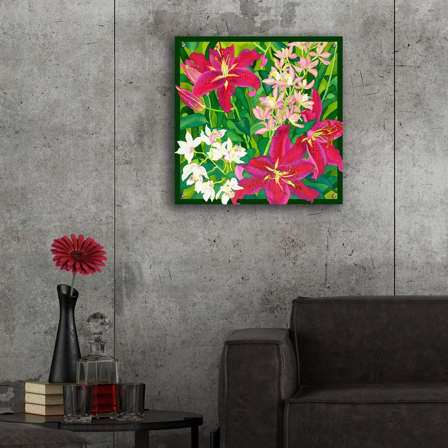 Epic Art 'Lilly Love - Square' by Carissa Luminess, Acrylic Glass Wall Art,24x24