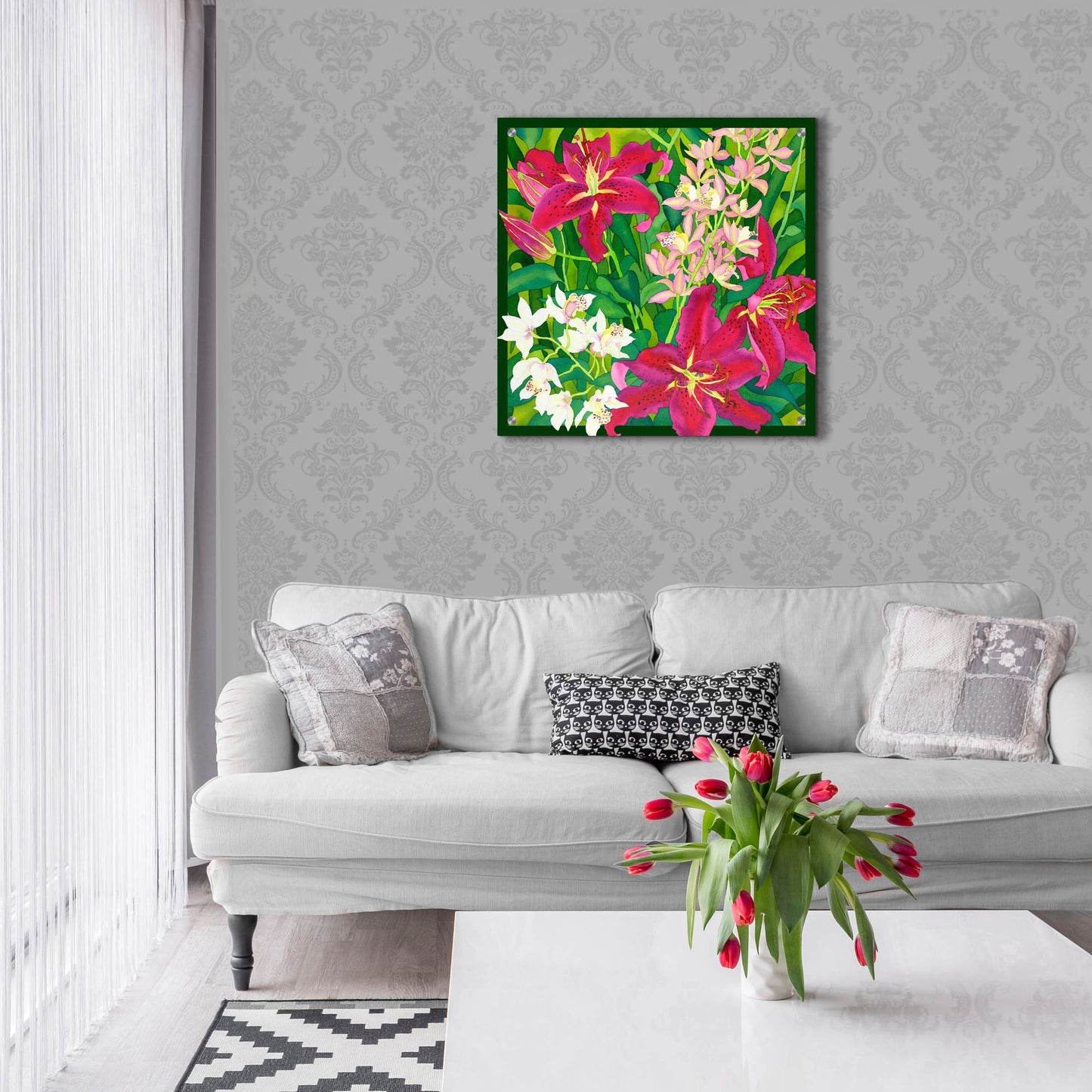 Epic Art 'Lilly Love - Square' by Carissa Luminess, Acrylic Glass Wall Art,24x24