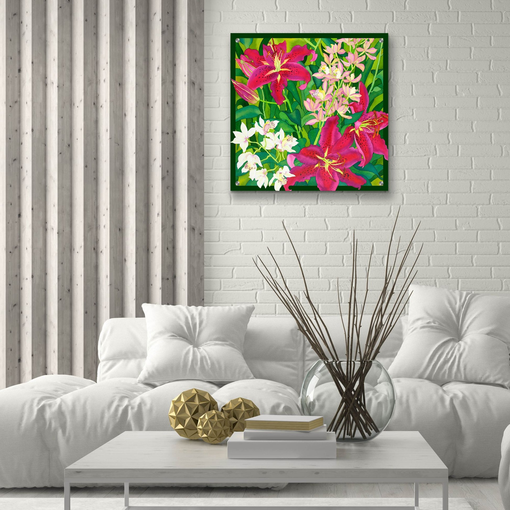 Epic Art 'Lilly Love - Square' by Carissa Luminess, Acrylic Glass Wall Art,24x24