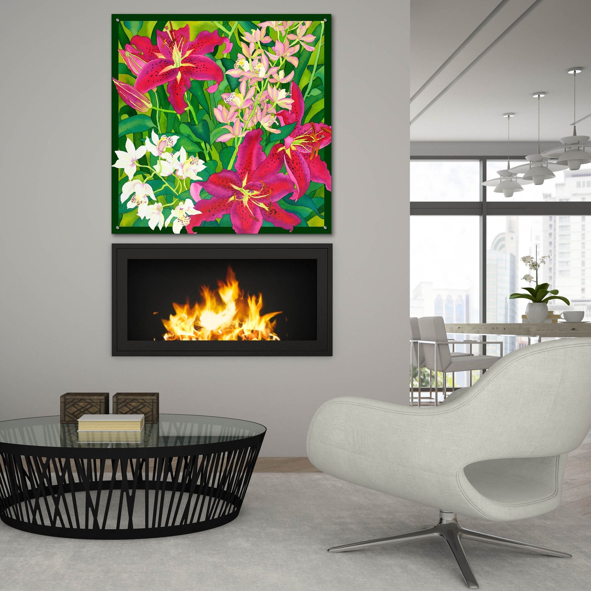 Epic Art 'Lilly Love - Square' by Carissa Luminess, Acrylic Glass Wall Art,36x36