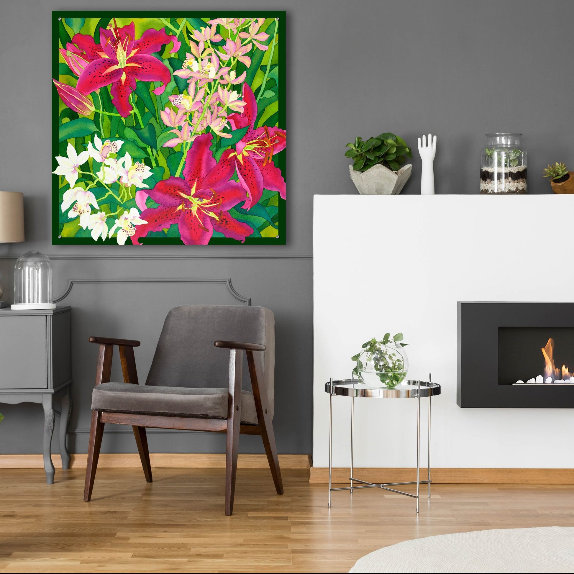 Epic Art 'Lilly Love - Square' by Carissa Luminess, Acrylic Glass Wall Art,36x36