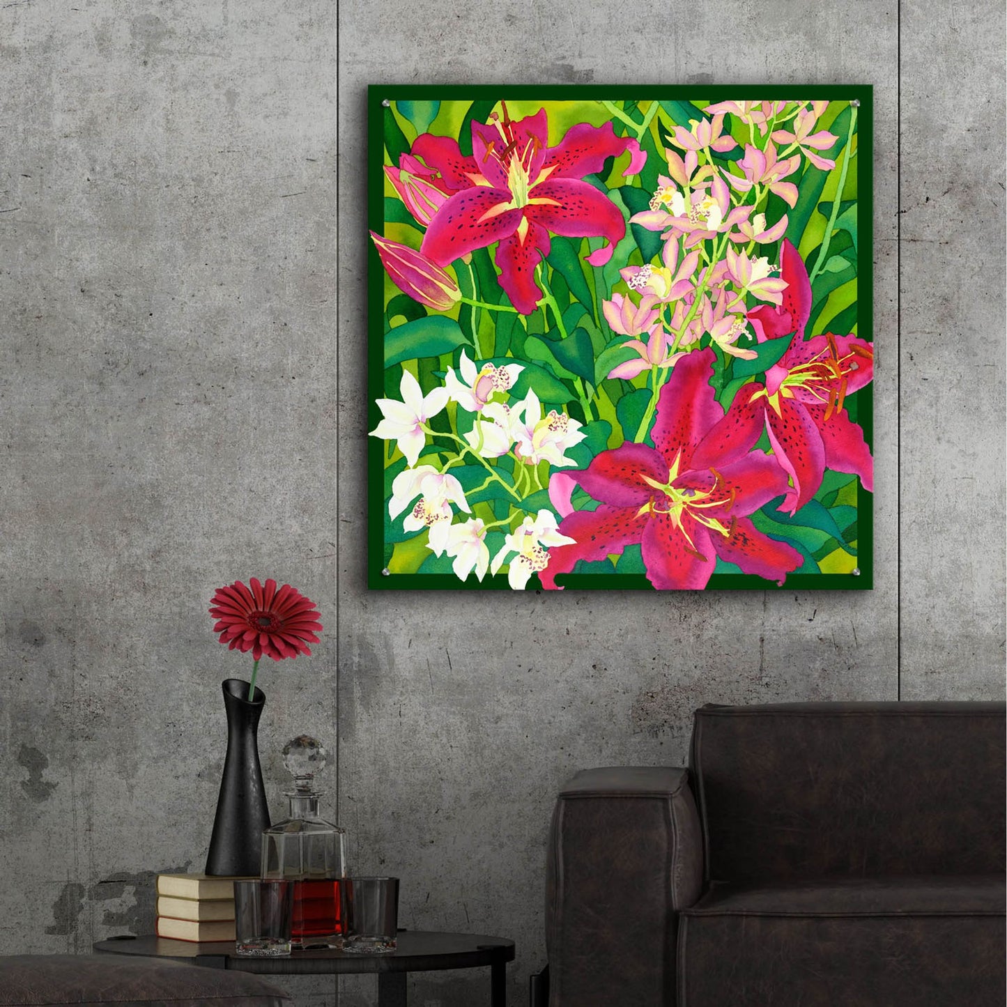 Epic Art 'Lilly Love - Square' by Carissa Luminess, Acrylic Glass Wall Art,36x36