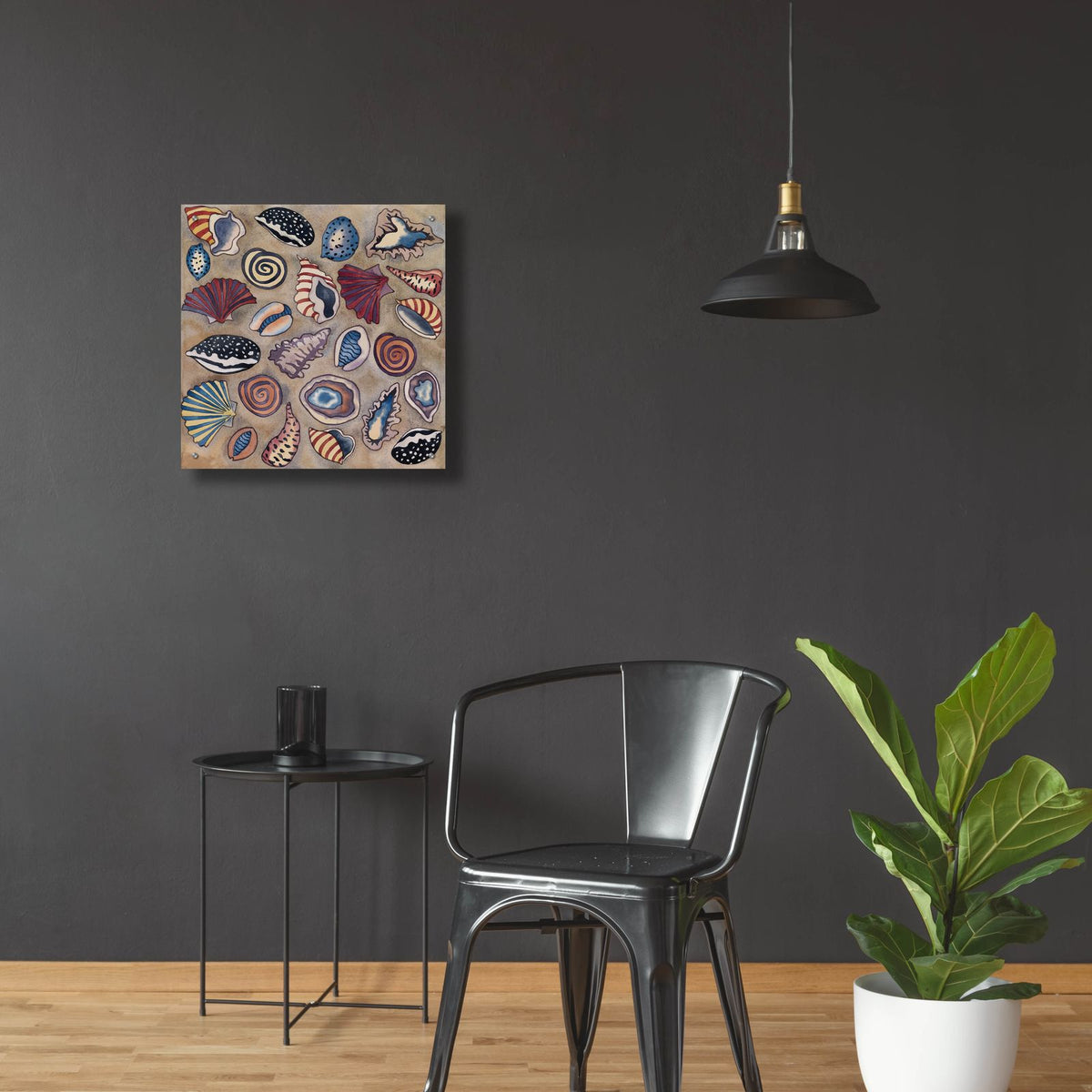 Sea Shells- Square by Carissa Luminess - 24x24 acrylic wall art in a room