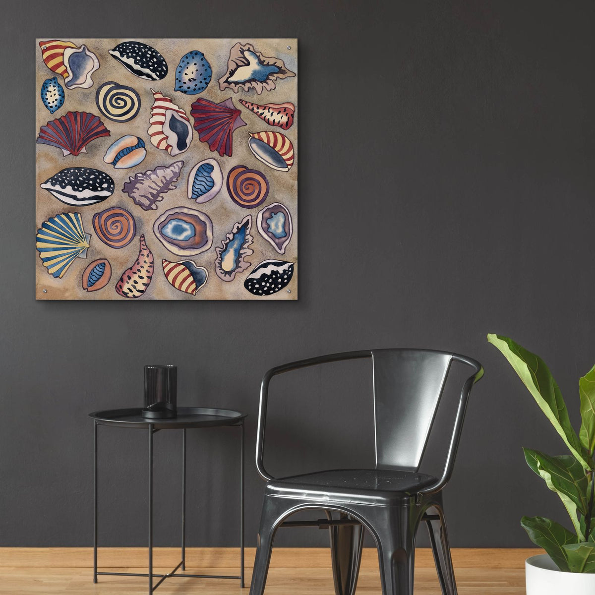 Sea Shells- Square by Carissa Luminess - 36x36 acrylic wall art in a room