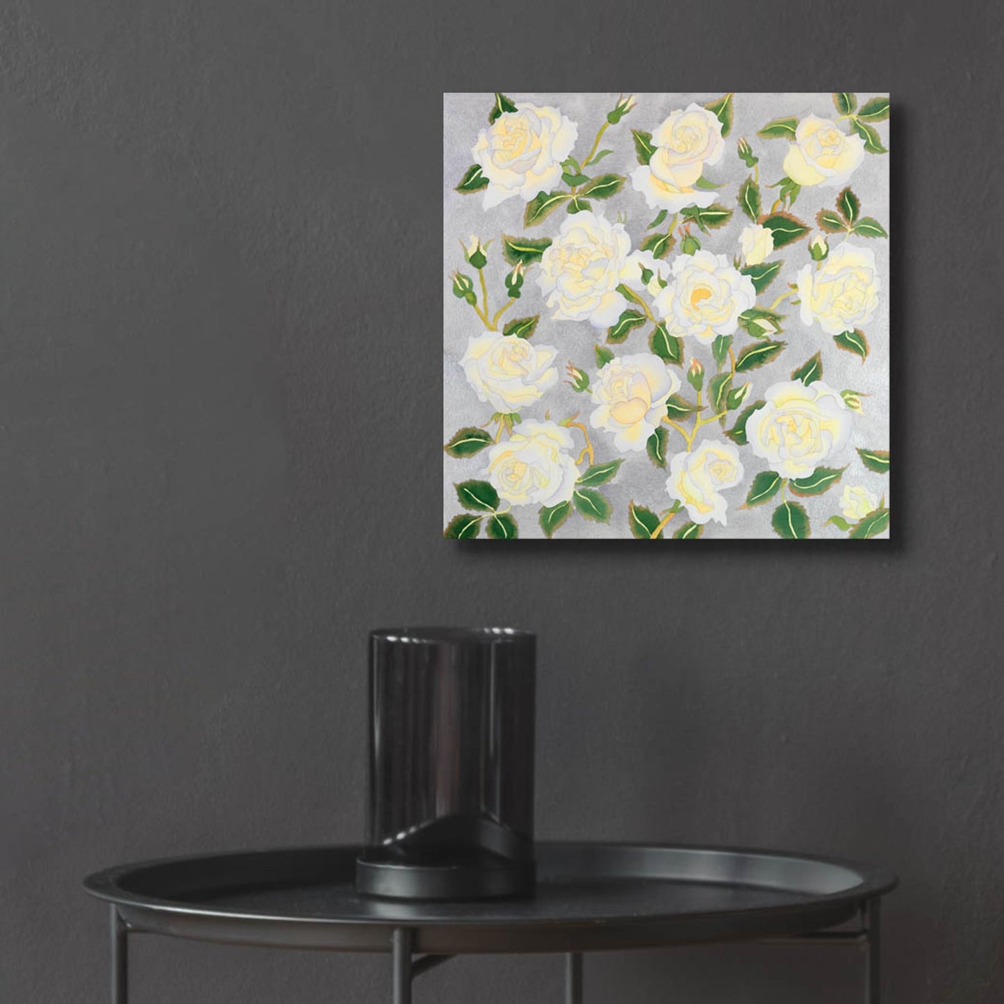 Epic Art 'White Roses- Square' by Carissa Luminess, Acrylic Glass Wall Art,12x12