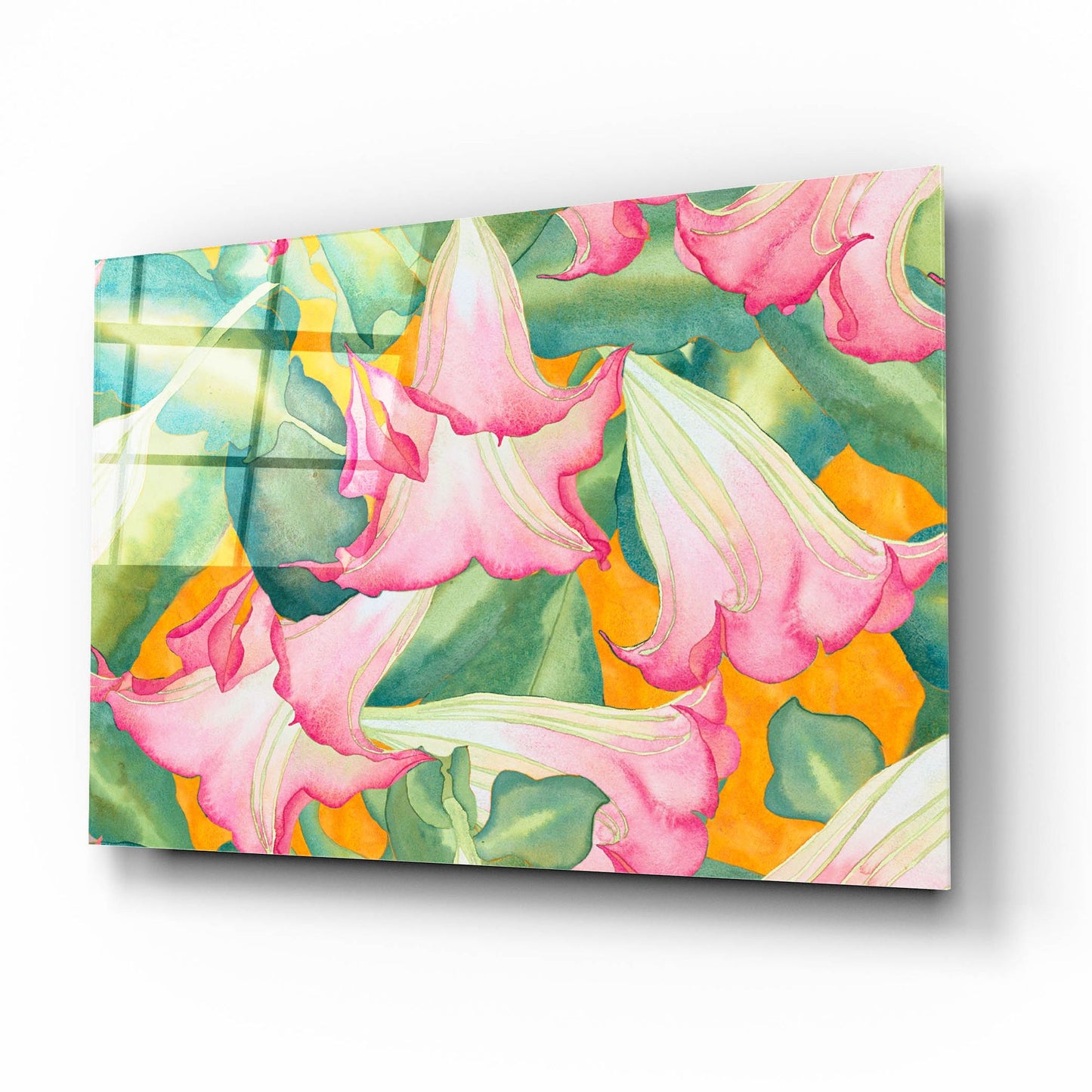 Epic Art 'Heavenly Divine- Angel Trumpets' by Carissa Luminess, Acrylic Glass Wall Art,16x12