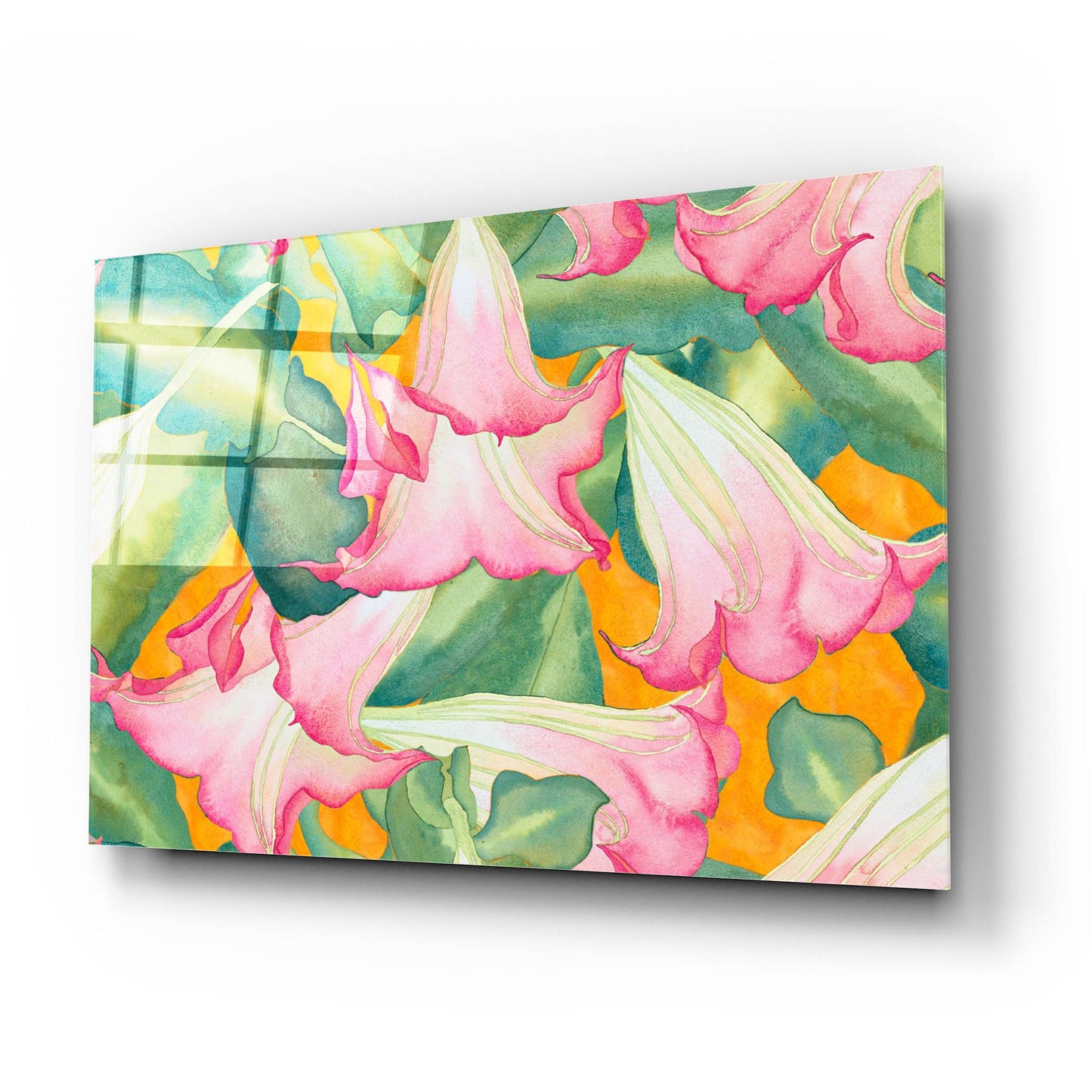 Epic Art 'Heavenly Divine- Angel Trumpets' by Carissa Luminess, Acrylic Glass Wall Art,24x16