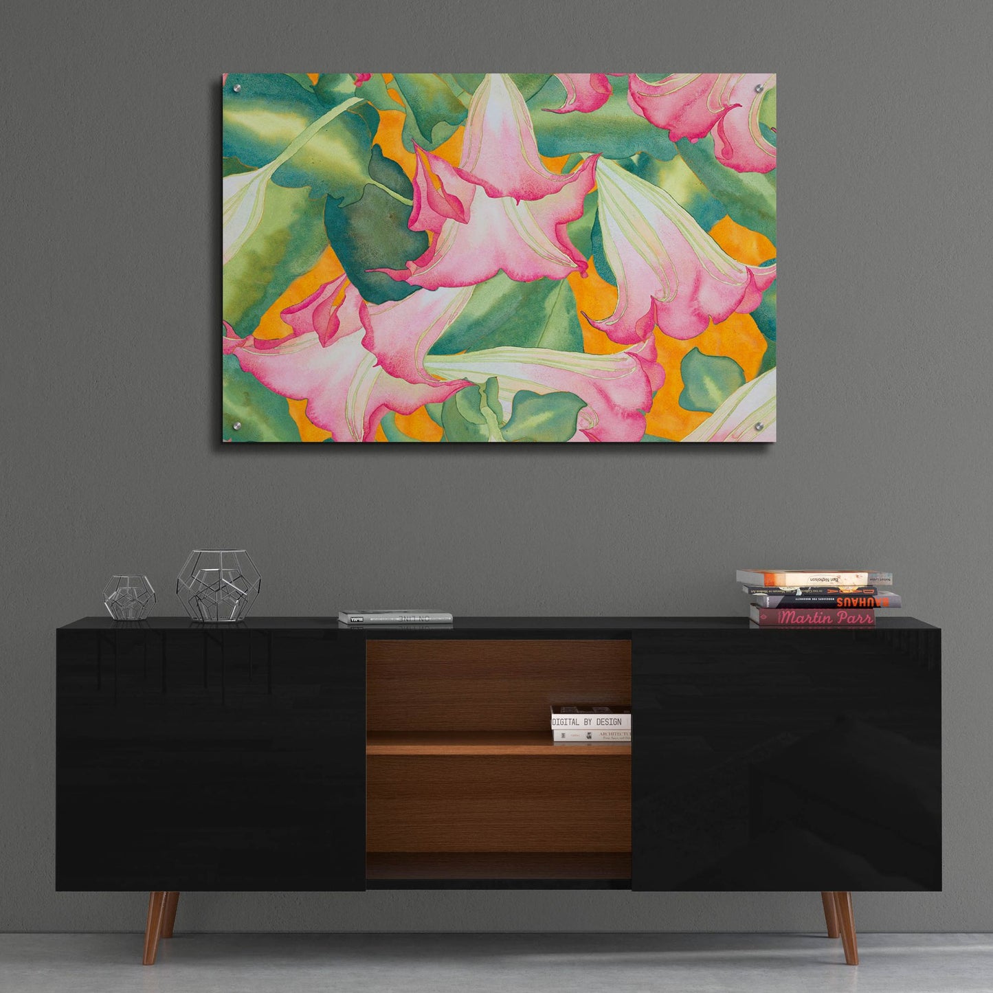 Epic Art 'Heavenly Divine- Angel Trumpets' by Carissa Luminess, Acrylic Glass Wall Art,36x24