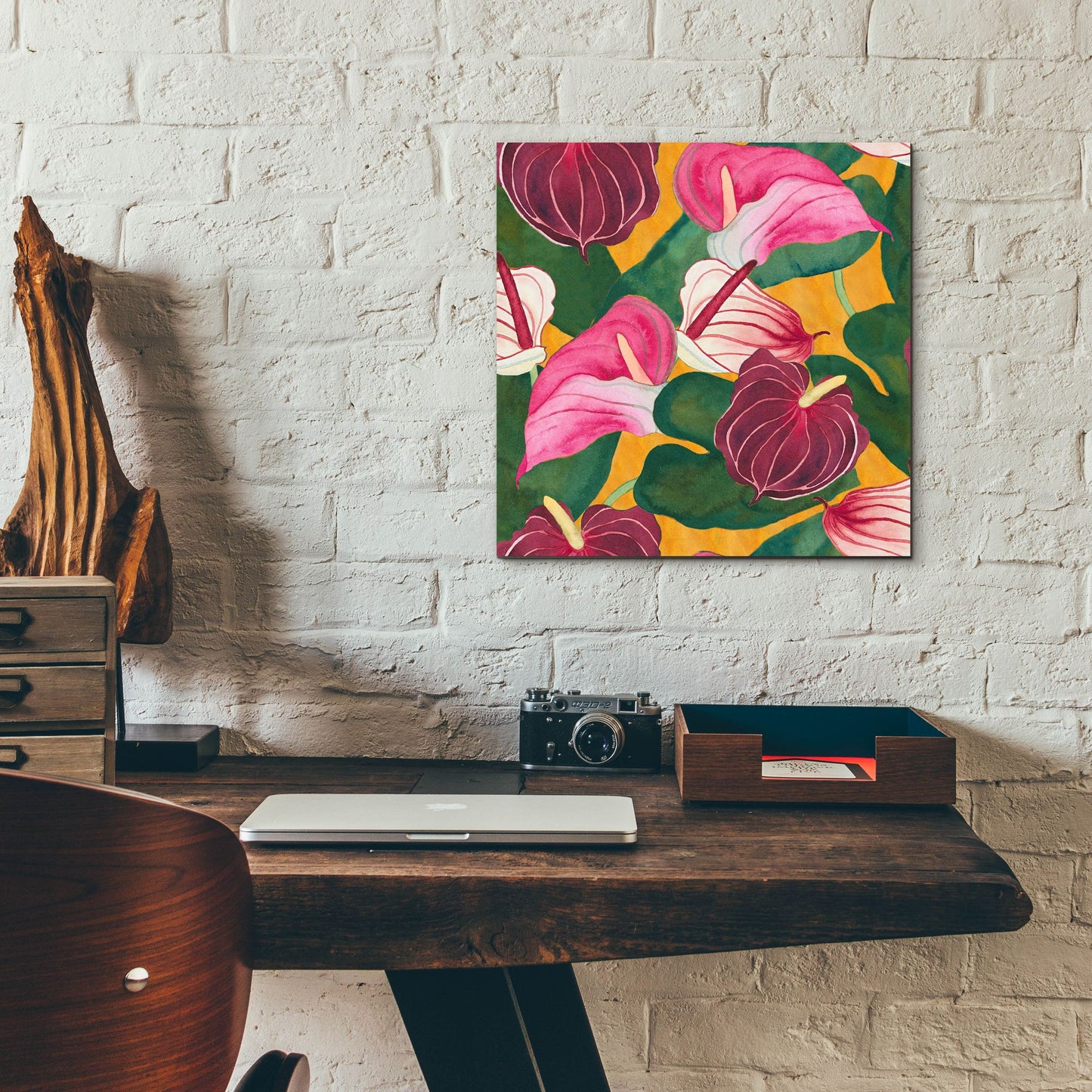 Epic Art 'Heavenly Divine- Anthuriums' by Carissa Luminess, Acrylic Glass Wall Art,12x12