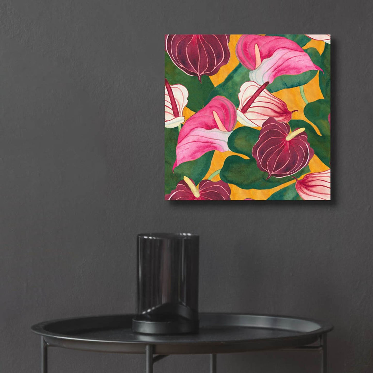 Epic Art 'Heavenly Divine- Anthuriums' by Carissa Luminess, Acrylic Glass Wall Art,12x12