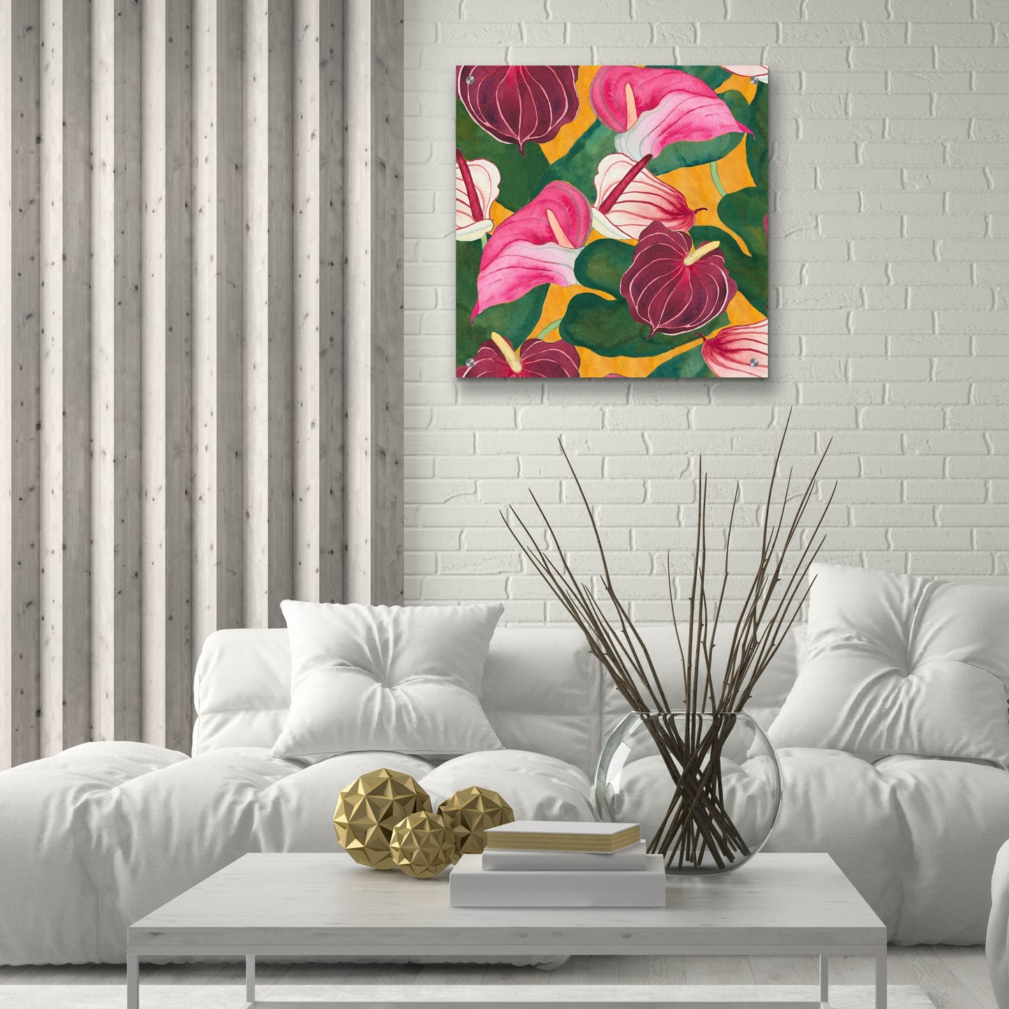 Epic Art 'Heavenly Divine- Anthuriums' by Carissa Luminess, Acrylic Glass Wall Art,24x24