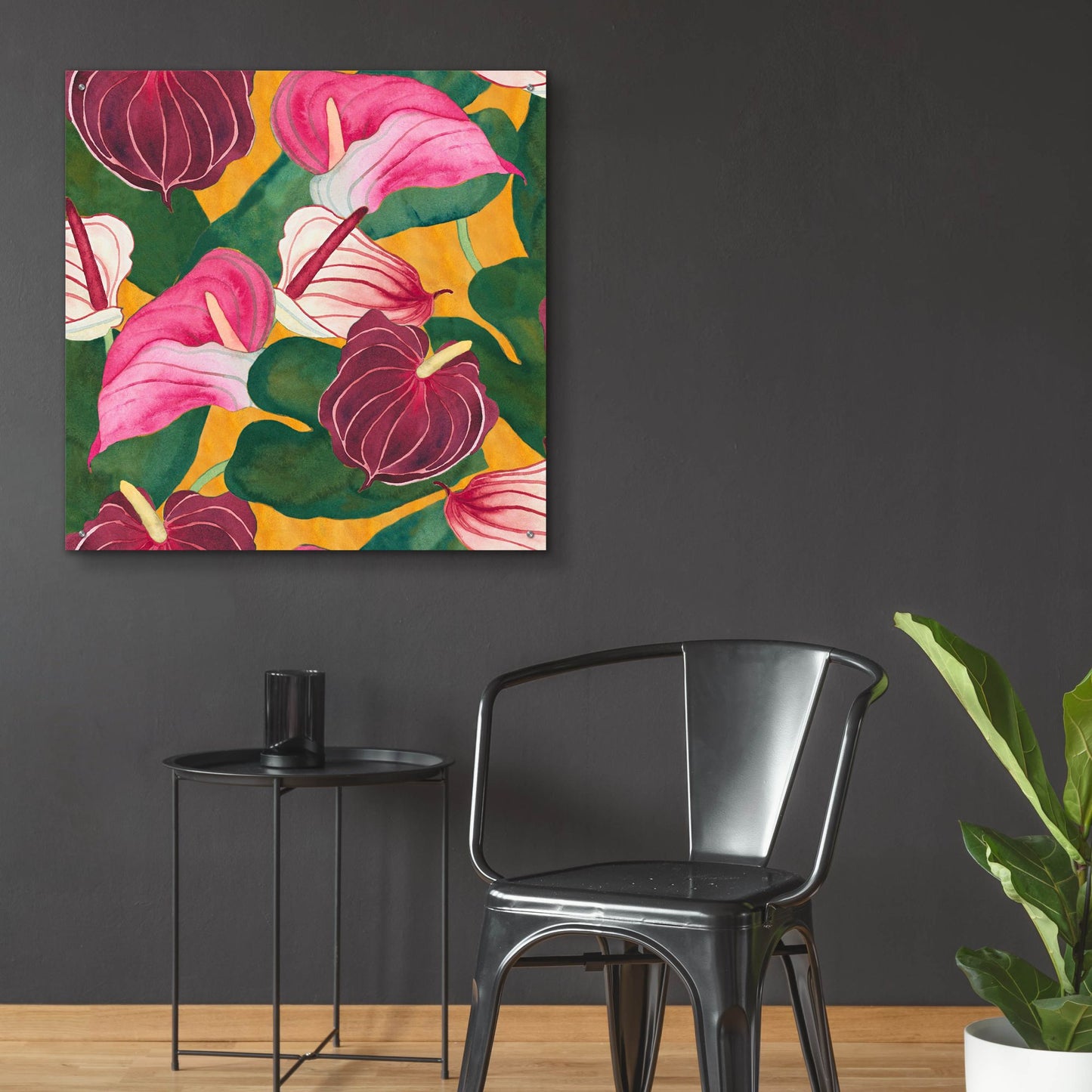 Epic Art 'Heavenly Divine- Anthuriums' by Carissa Luminess, Acrylic Glass Wall Art,36x36