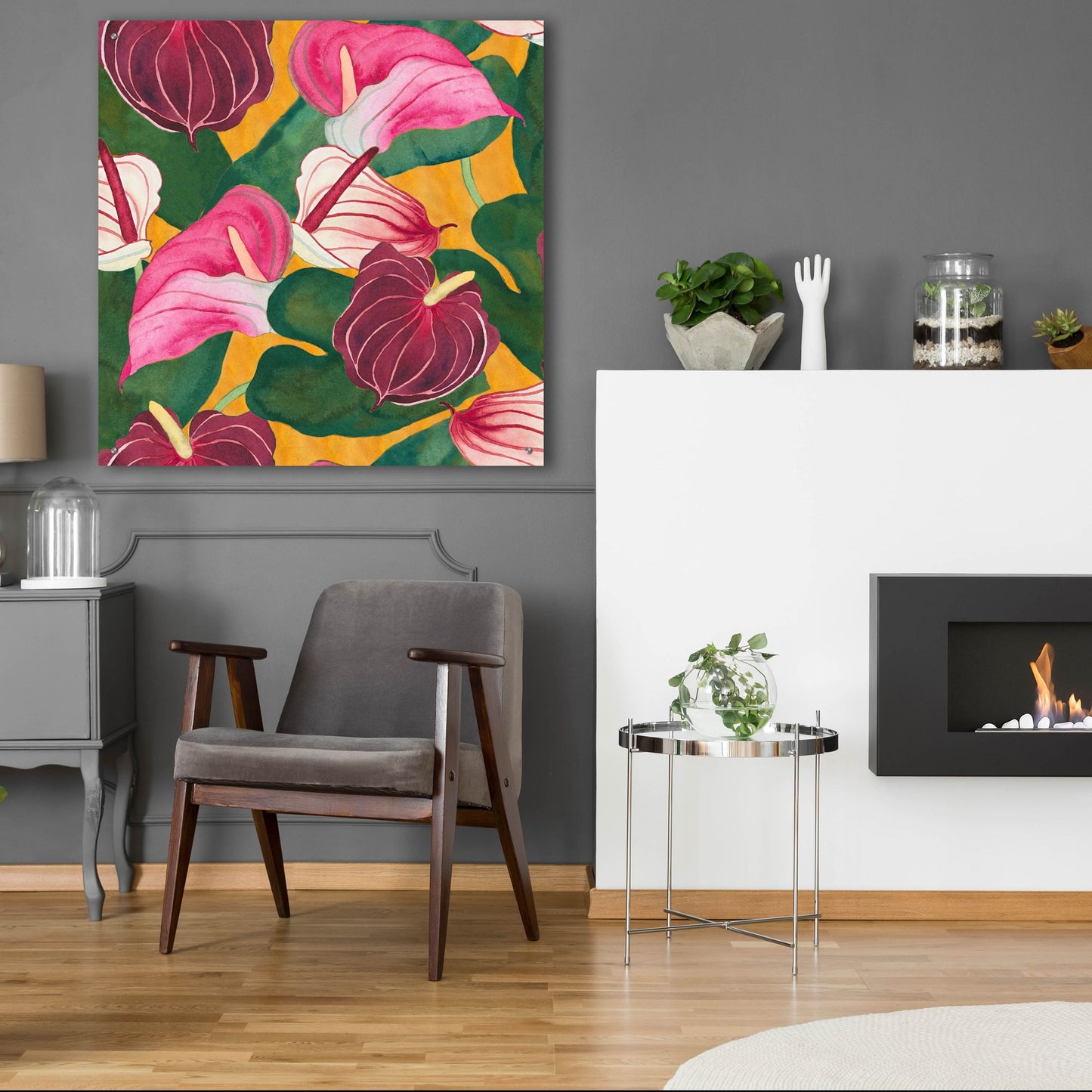 Epic Art 'Heavenly Divine- Anthuriums' by Carissa Luminess, Acrylic Glass Wall Art,36x36