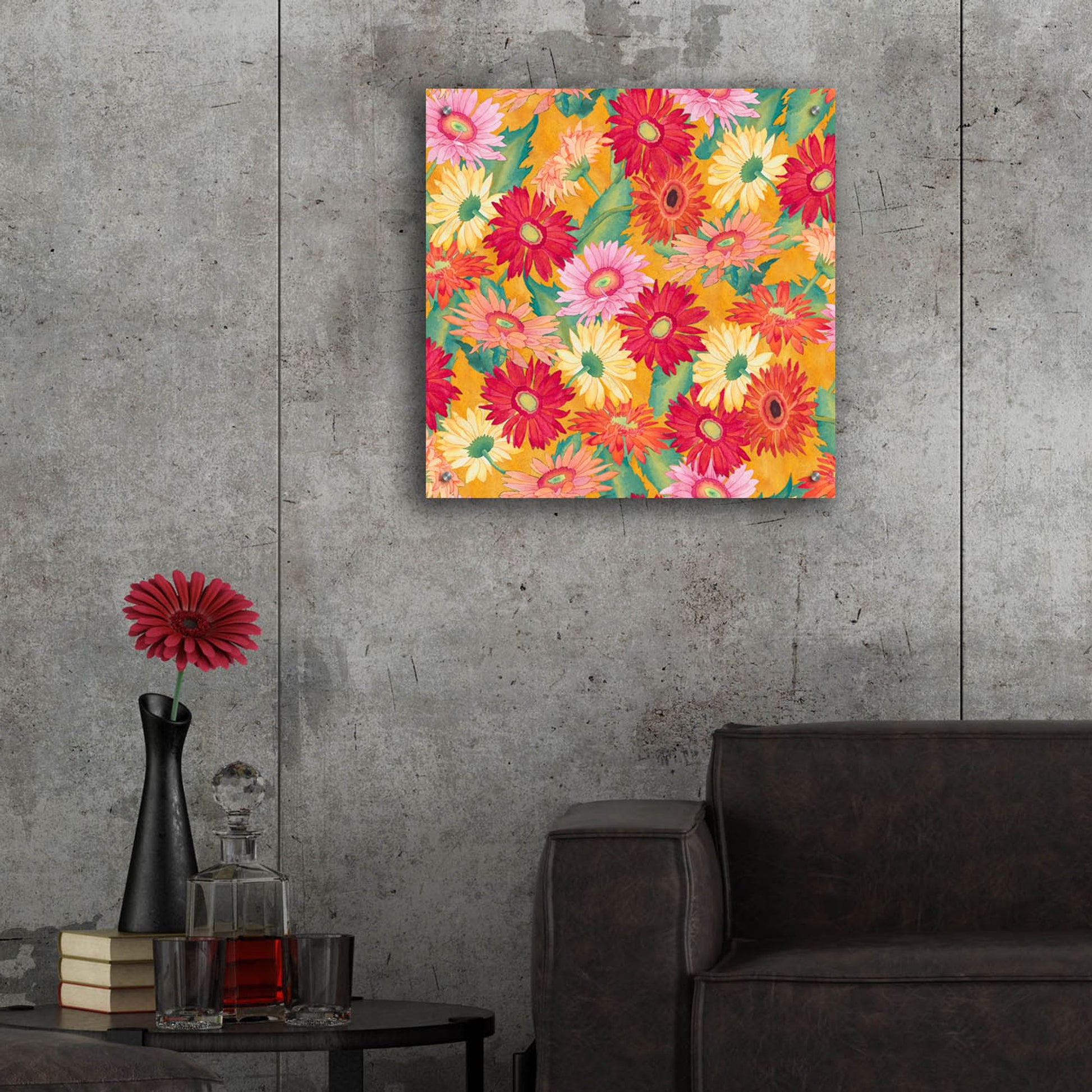 Epic Art 'Heavenly Divine- Daisies' by Carissa Luminess, Acrylic Glass Wall Art,24x24