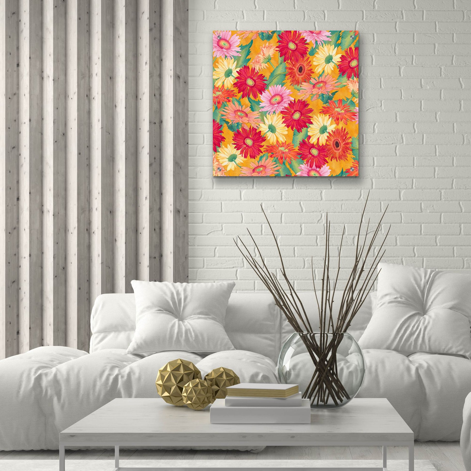 Epic Art 'Heavenly Divine- Daisies' by Carissa Luminess, Acrylic Glass Wall Art,24x24