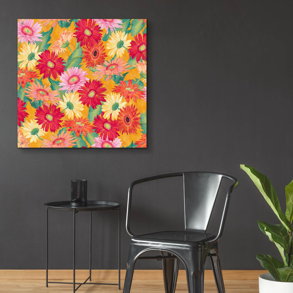 Heavenly Divine- Daisies by Carissa Luminess - 36x36 acrylic wall art in a room