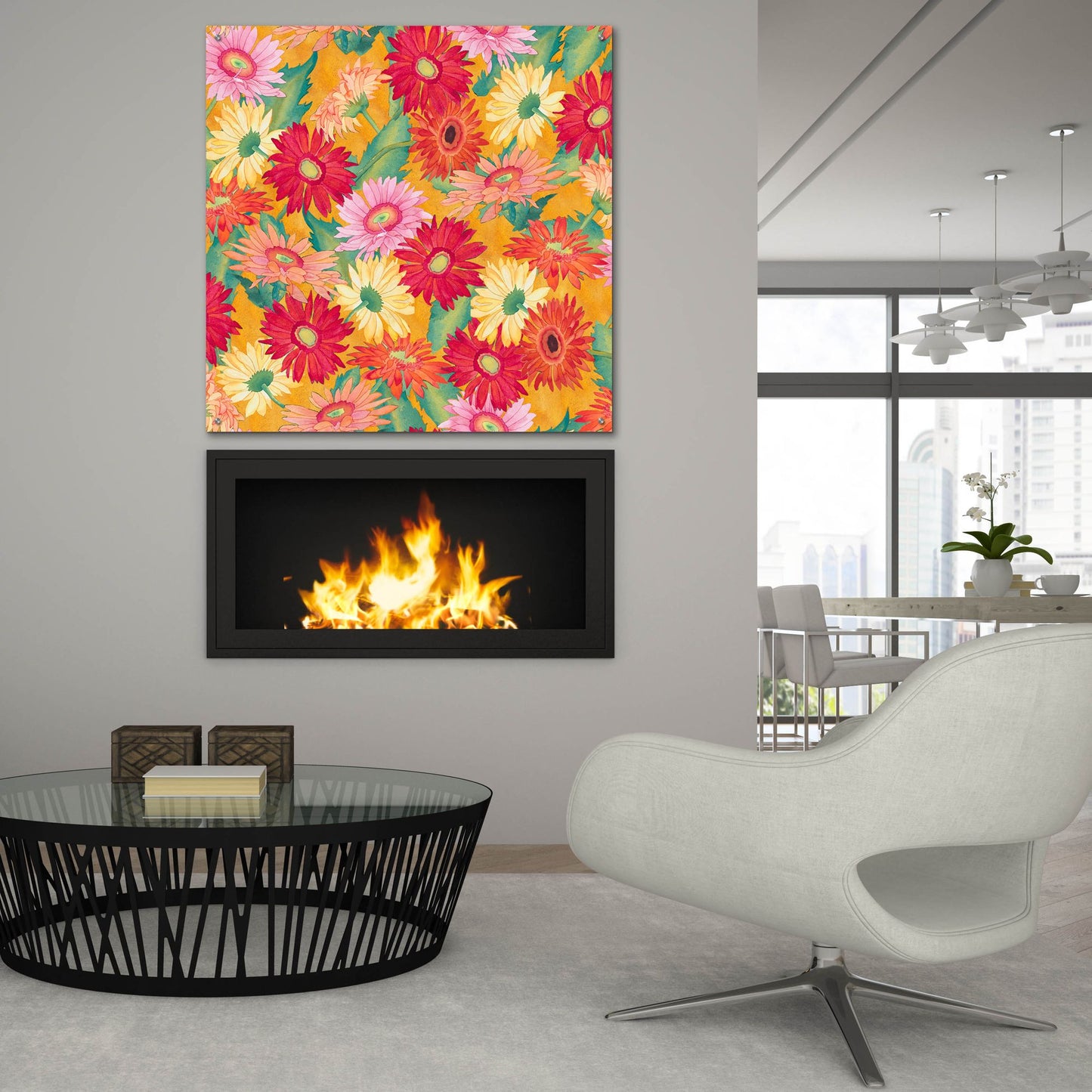 Epic Art 'Heavenly Divine- Daisies' by Carissa Luminess, Acrylic Glass Wall Art,36x36